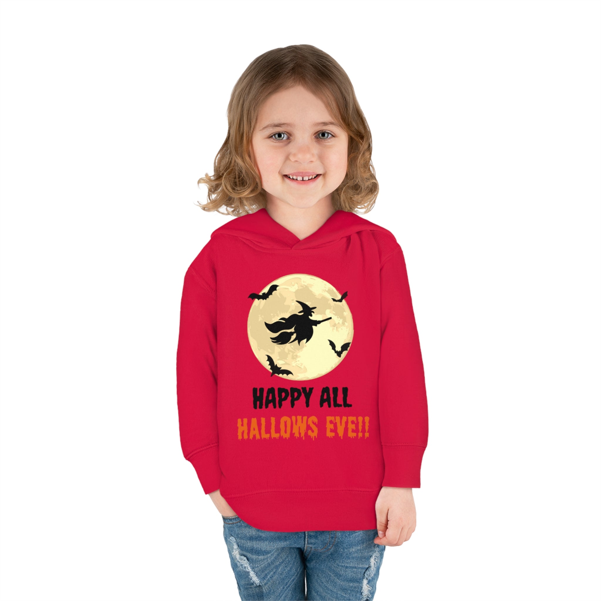 Happy All Hallows Eve Toddler Pullover Fleece Hoodie
