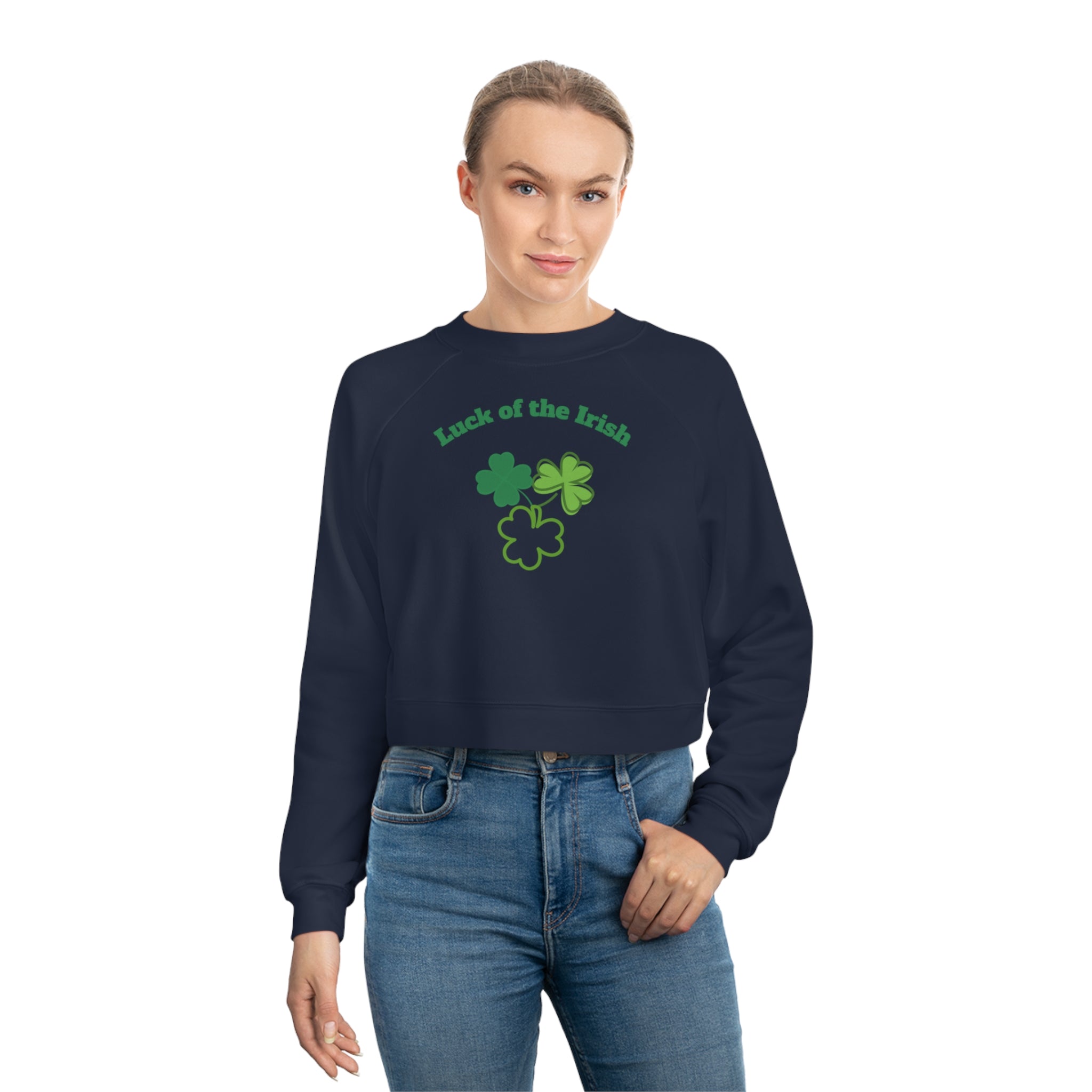 Luck Of The Irish Women's Cropped Fleece Pullover