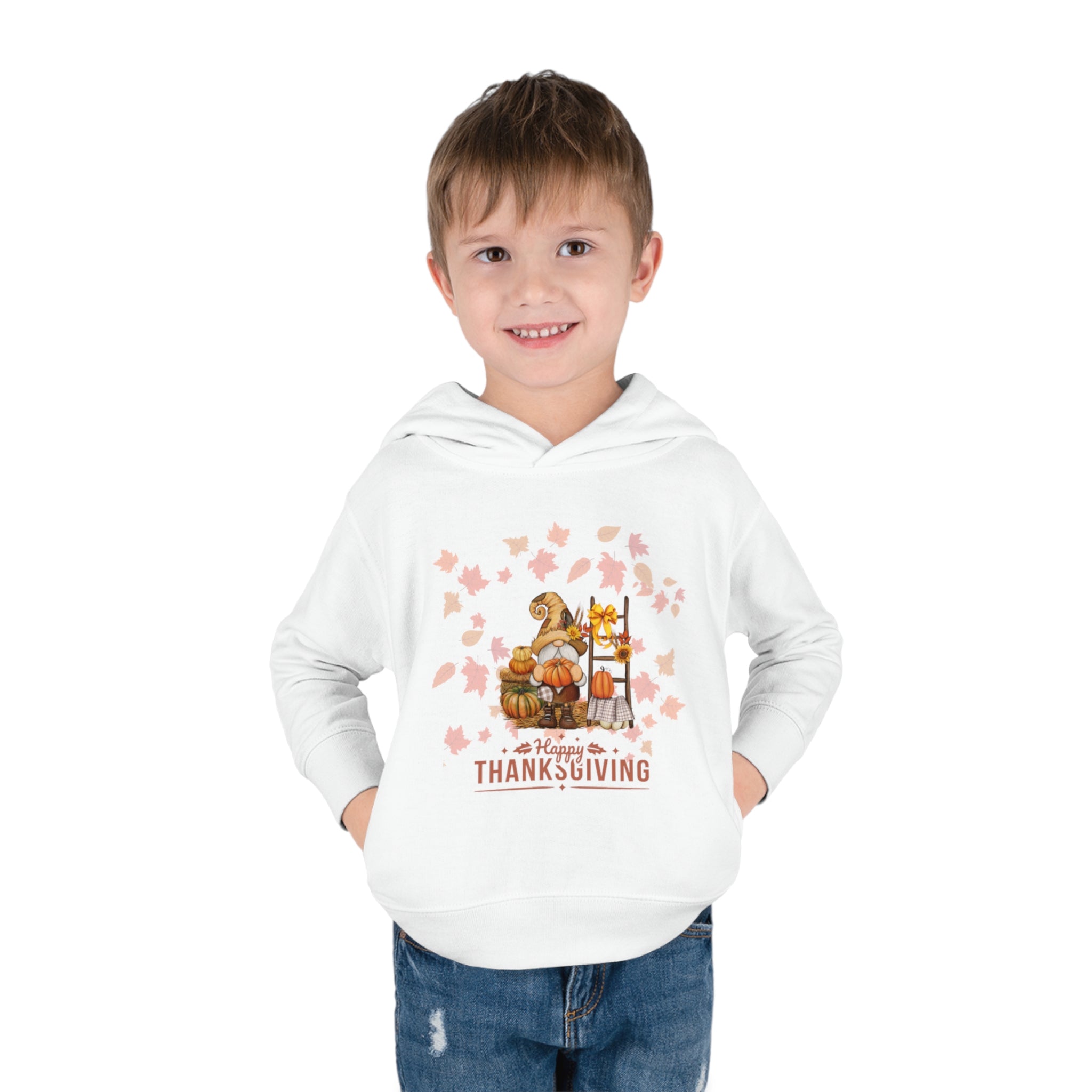 Gnome Happy Thanksgiving Toddler Pullover Fleece Hoodie