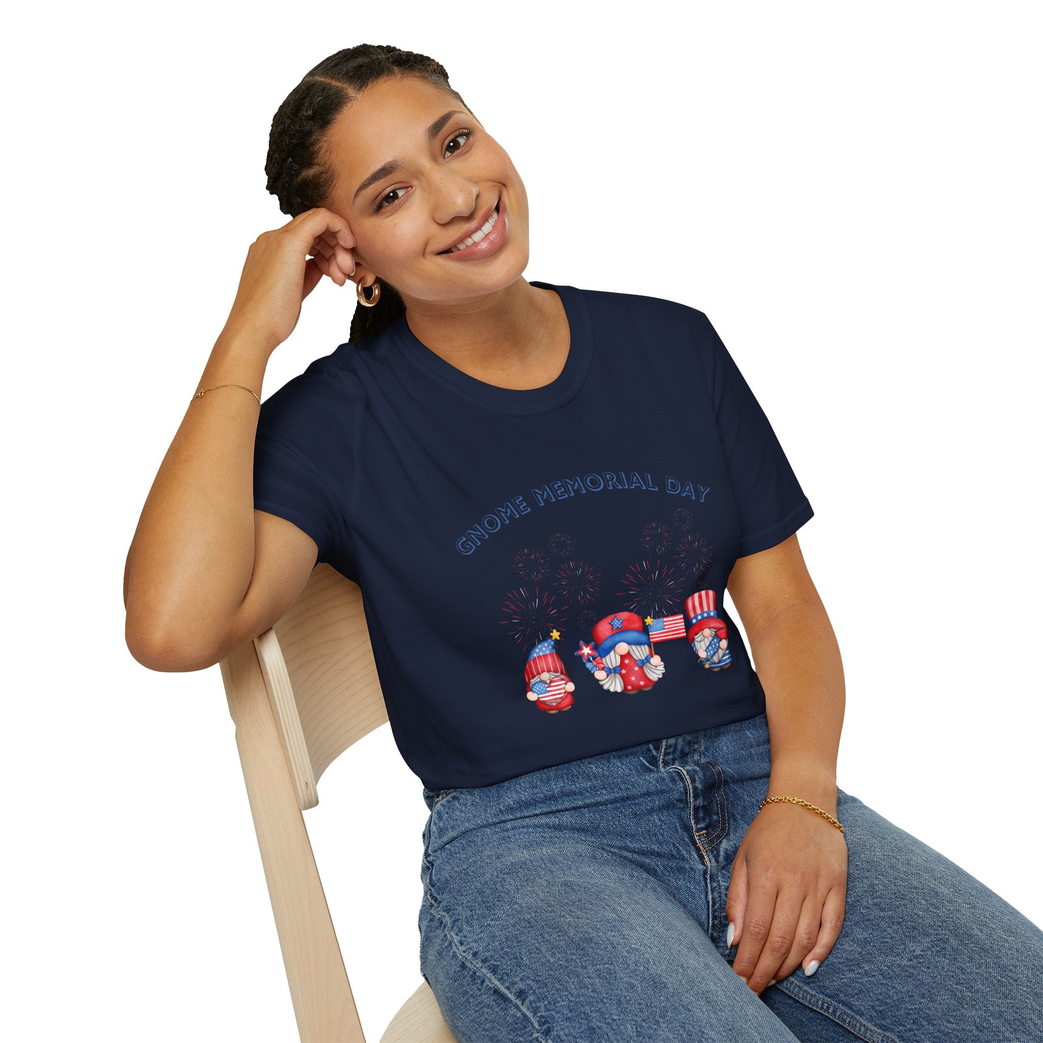 Gnome Memorial Day Unisex T-Shirt - Celebrate with Fun Design