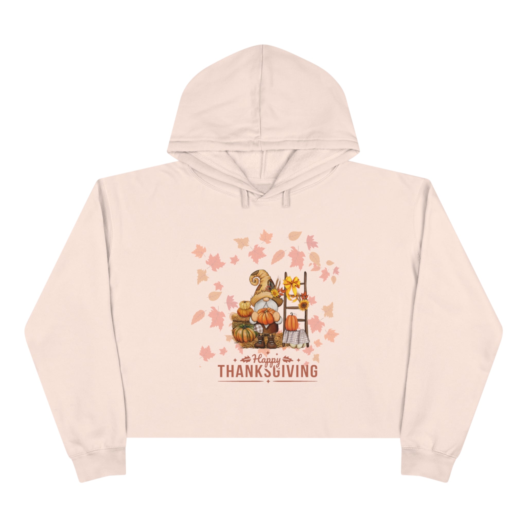 Gnome Happy Thanksgiving Crop Hoodie