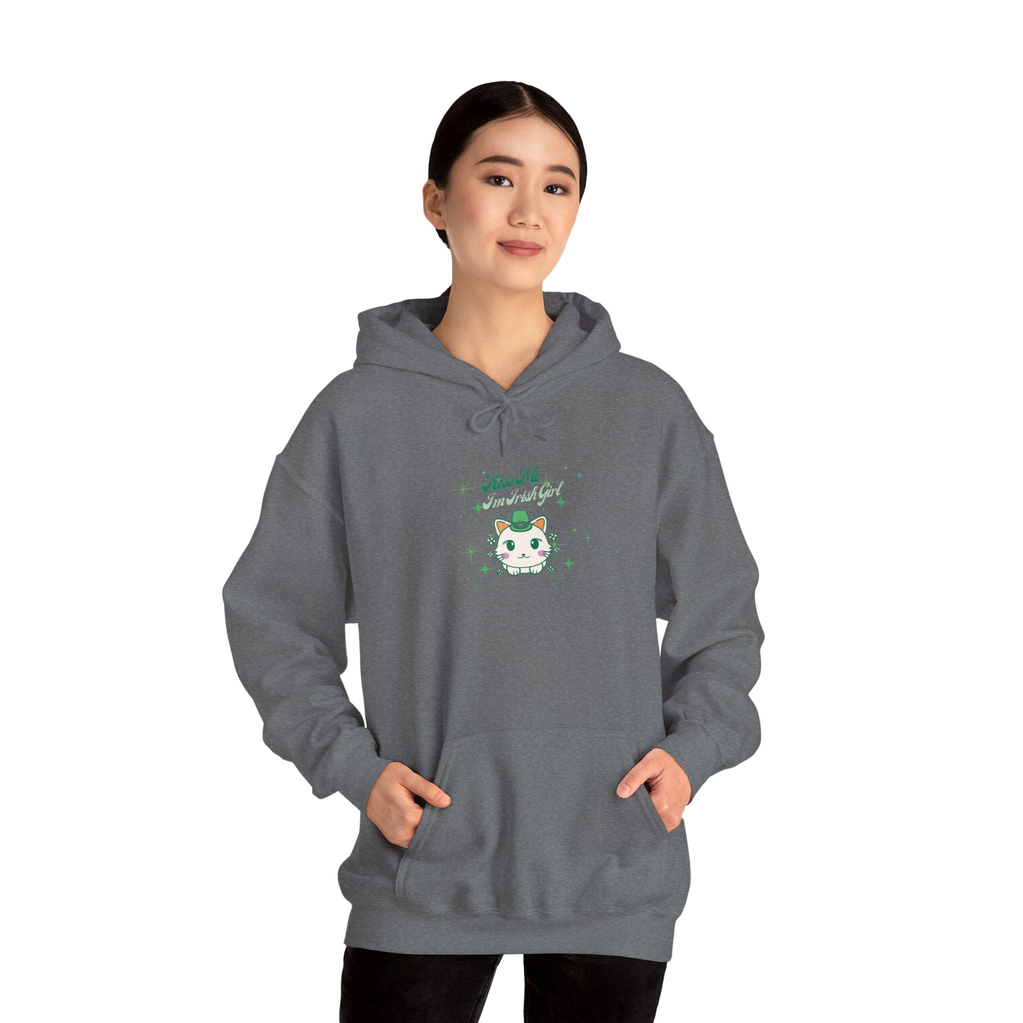 Kiss Me I'm Irish Cat Cozy Unisex Hoodie