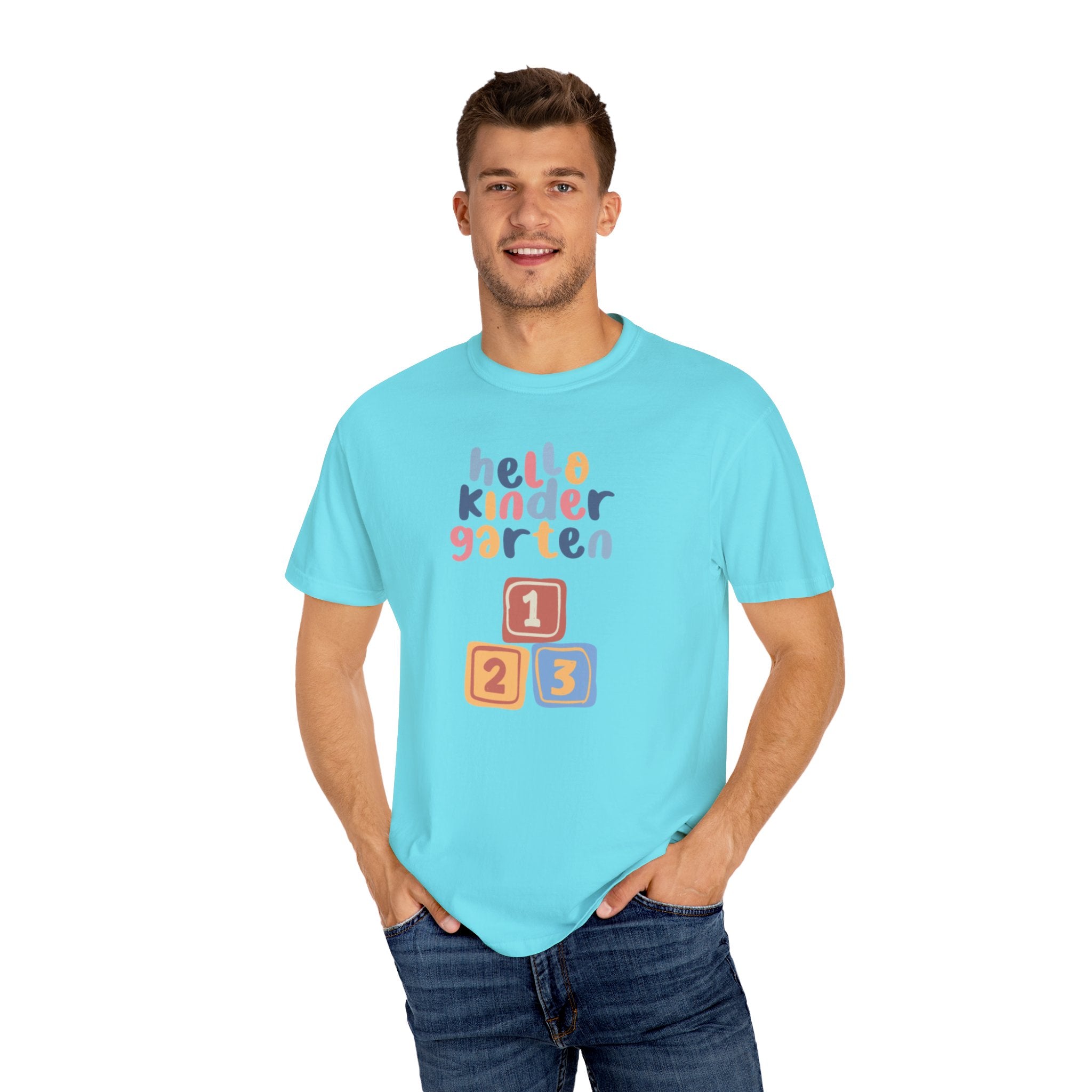 Hello Kindergarten Unisex Garment-Dyed T-shirt