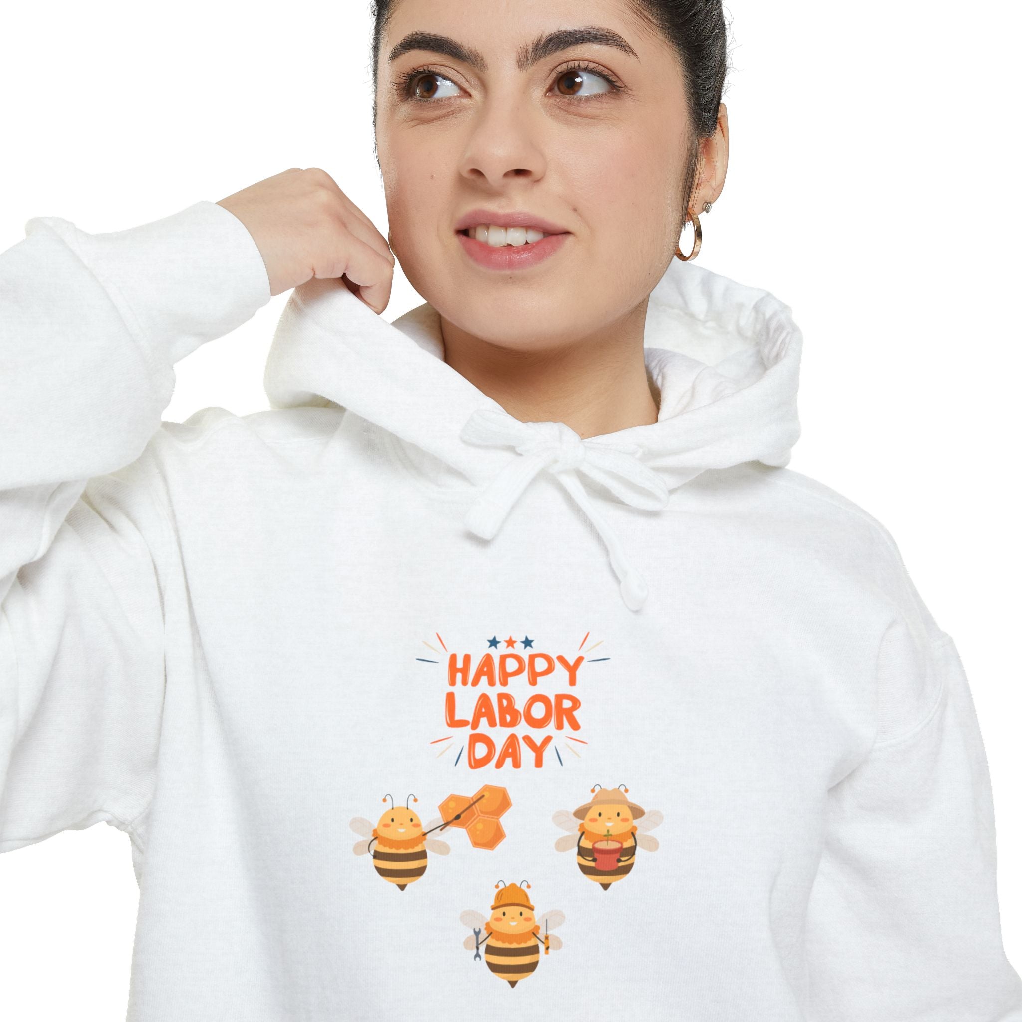 Bee Labor Day Unisex Garment-Dyed Hoodie