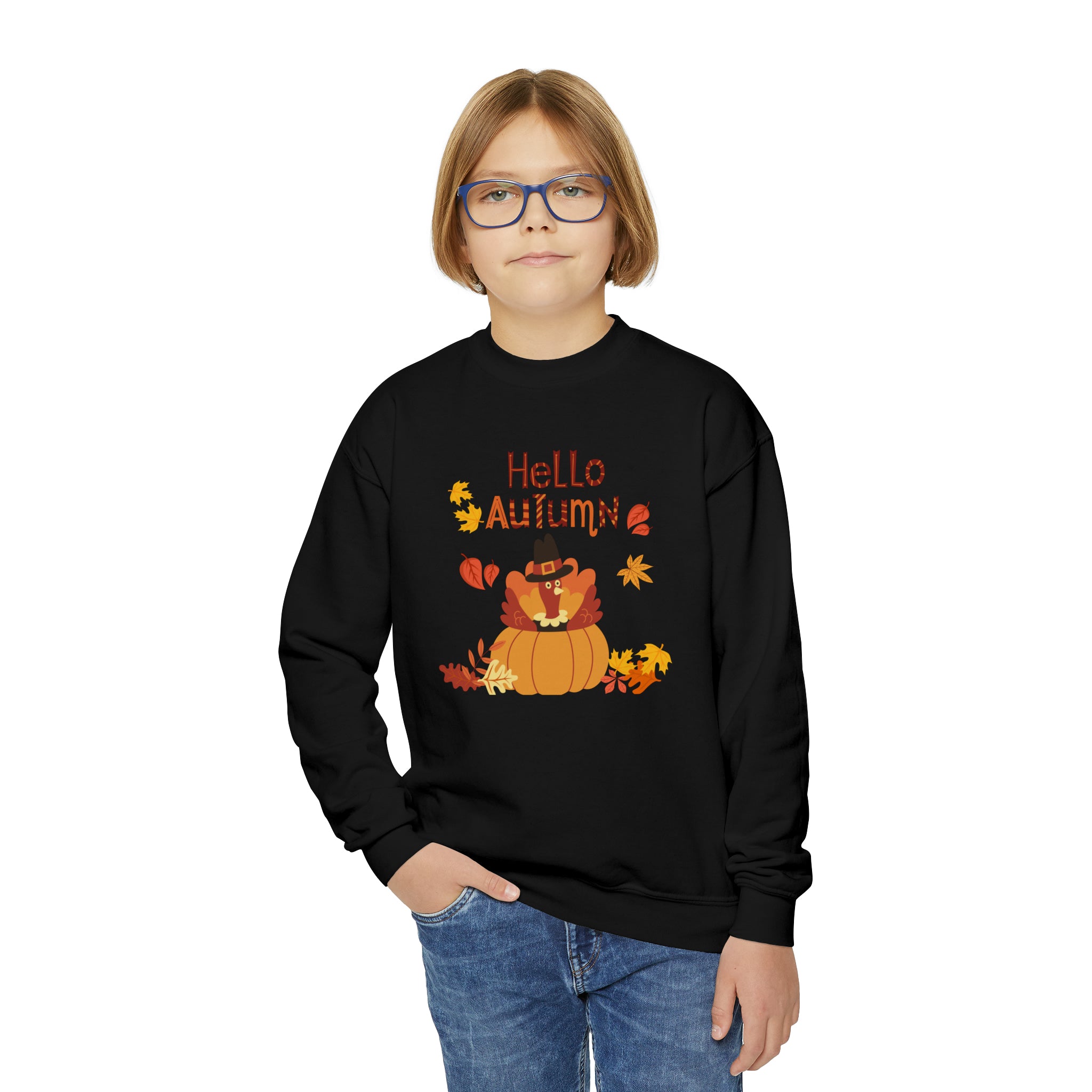Hello Autumn Youth Crewneck Sweatshirt