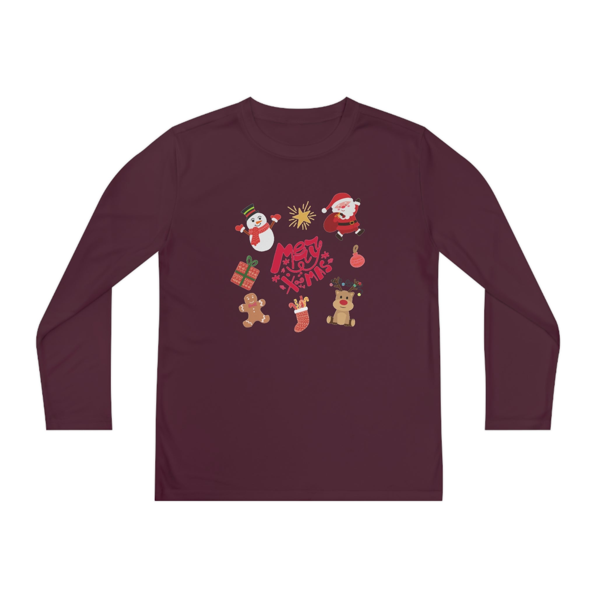 Merry Christmas Crew Youth Long Sleeve Competitor Tee
