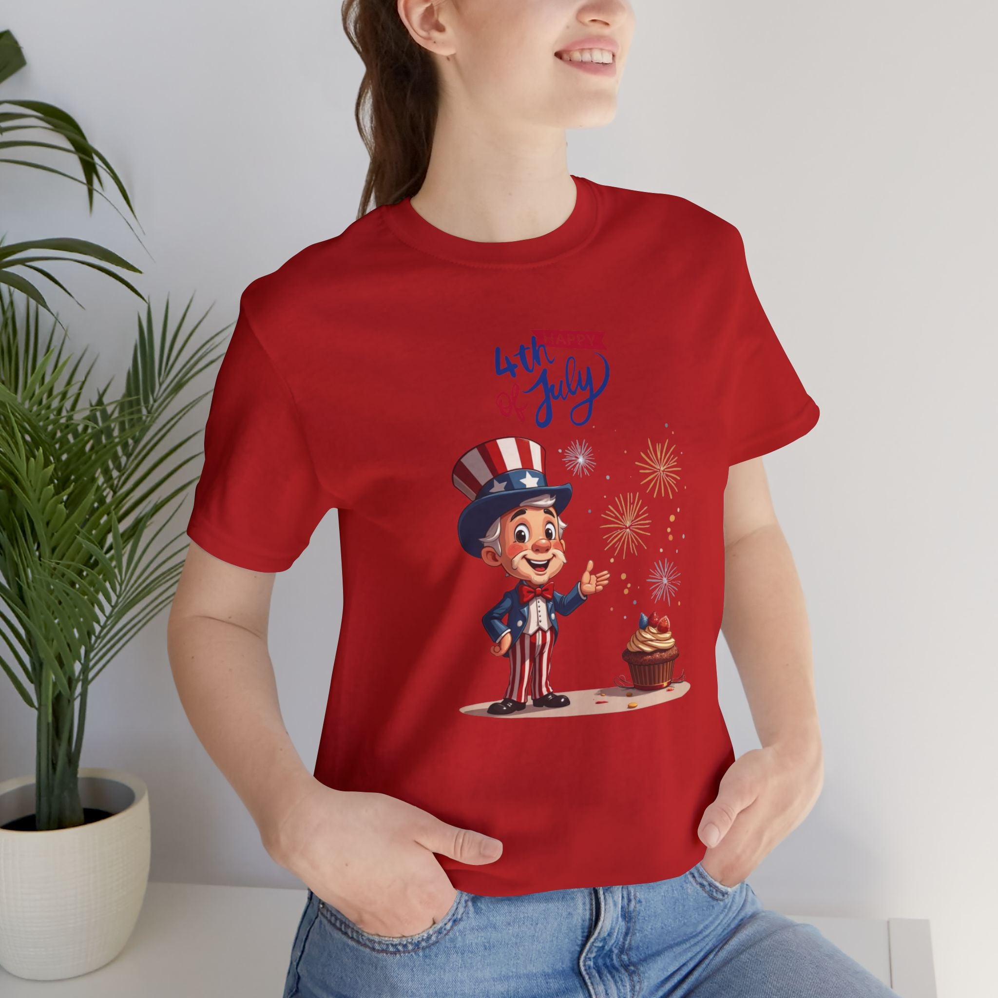 Uncle Sam Happy 4th of July Unisex Jersey T-Shirt