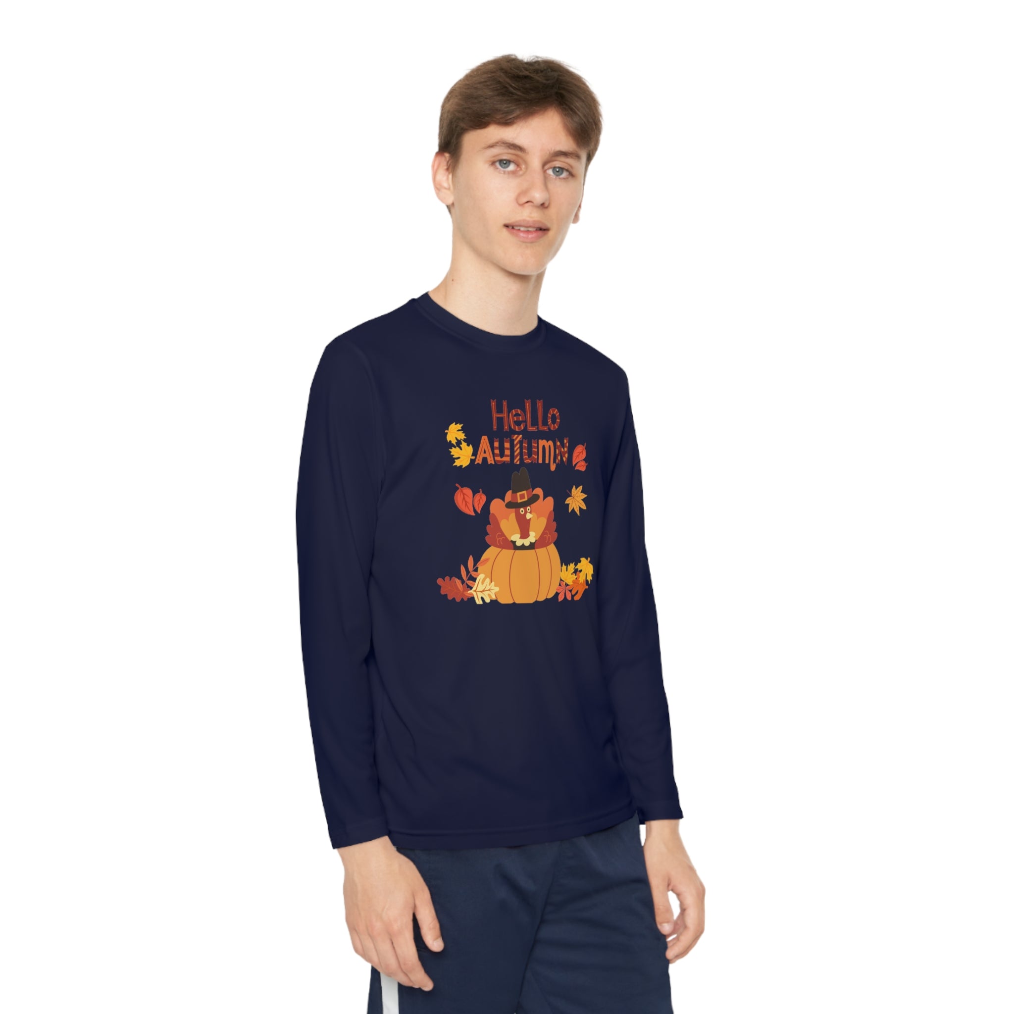 Hello Autumn Youth Long Sleeve Competitor Tee