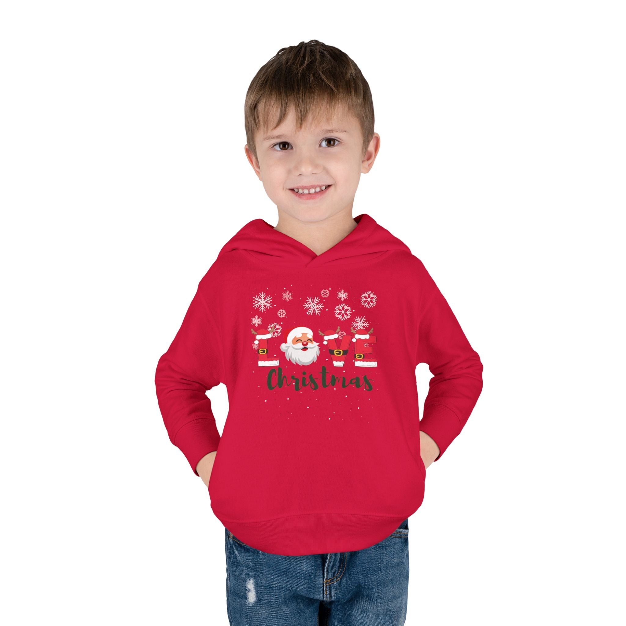 Santa Claus Loves Christmas Toddler Pullover Fleece Hoodie