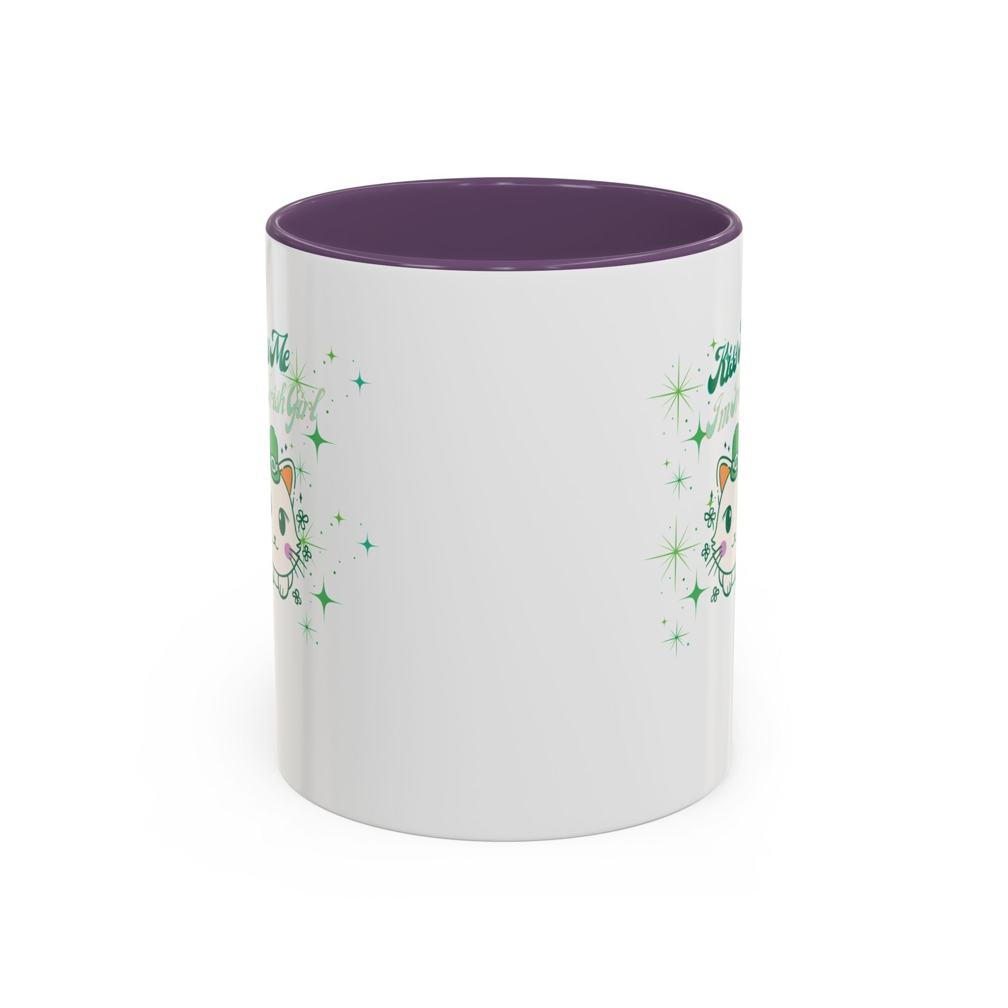 Kiss Me I'm Irish Cat  Accent Mug