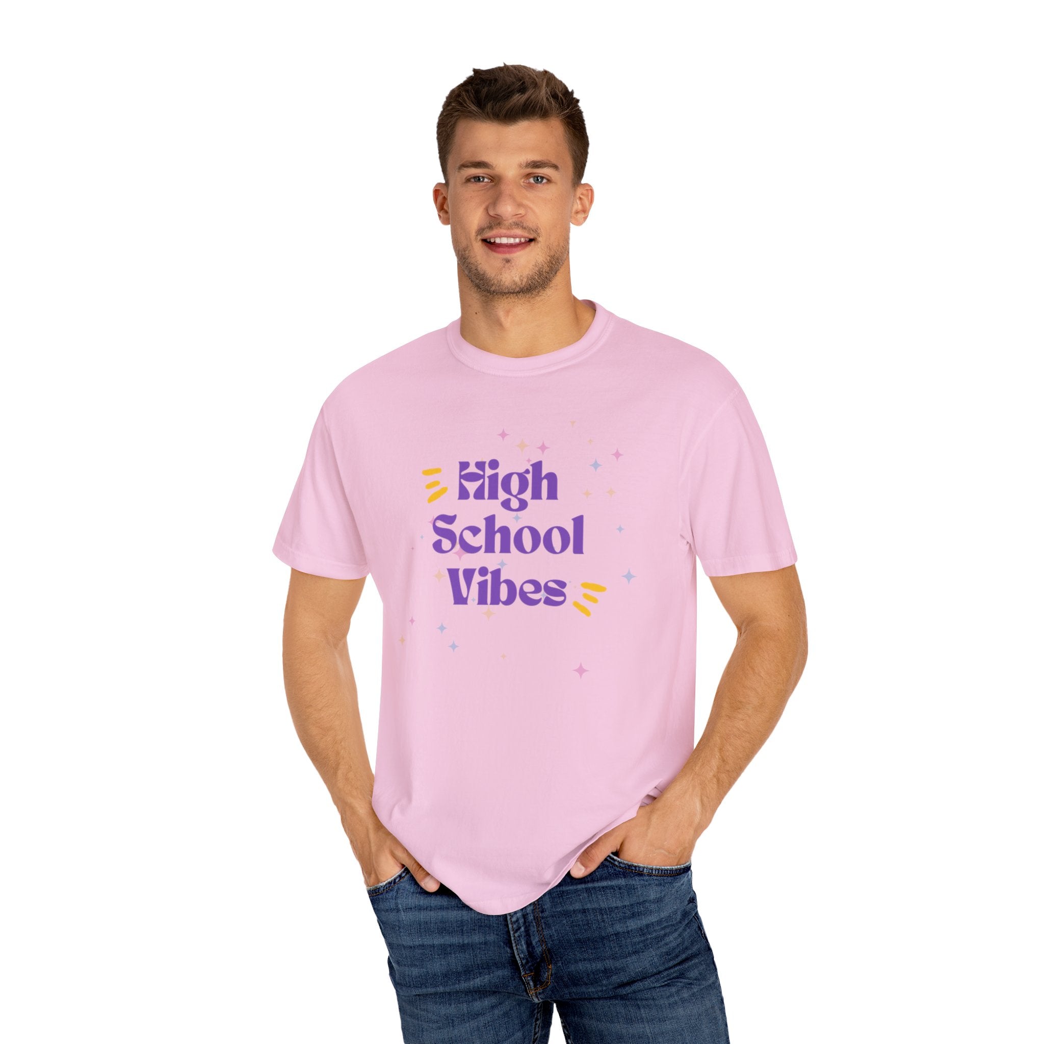 High School Vibes Unisex Garment-Dyed T-shirt