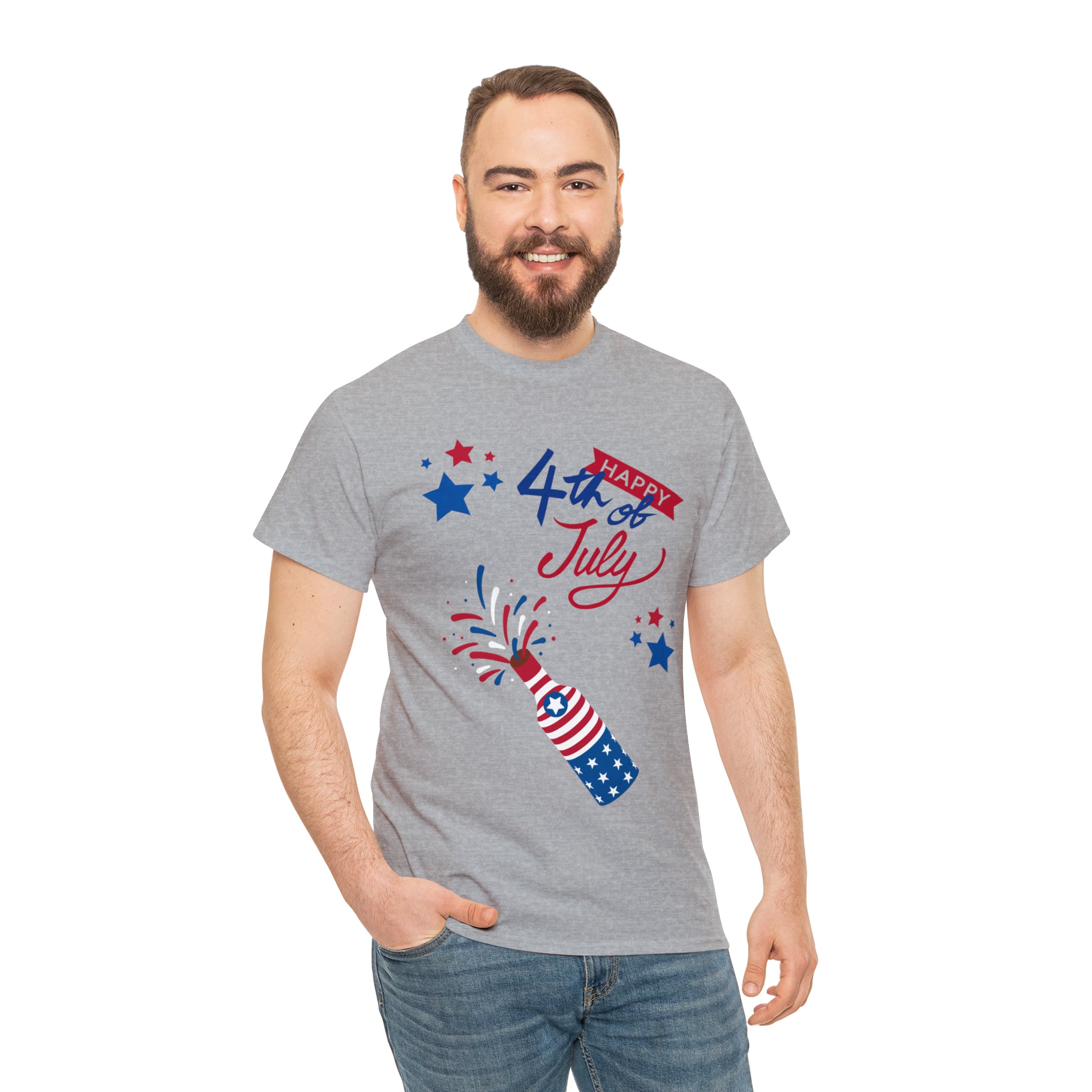 Happy 4th Of July Celebration Unisex Heavy Cotton Tee