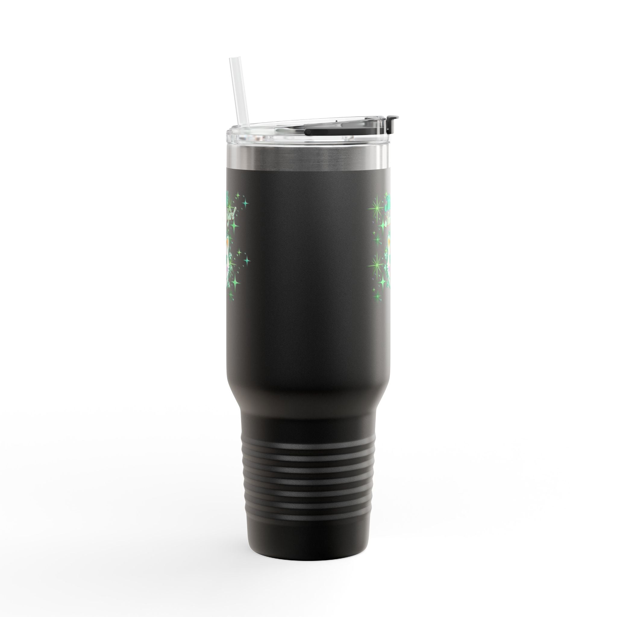 Kiss Me I'm Irish Cat Insulated Travel Mug - 40oz
