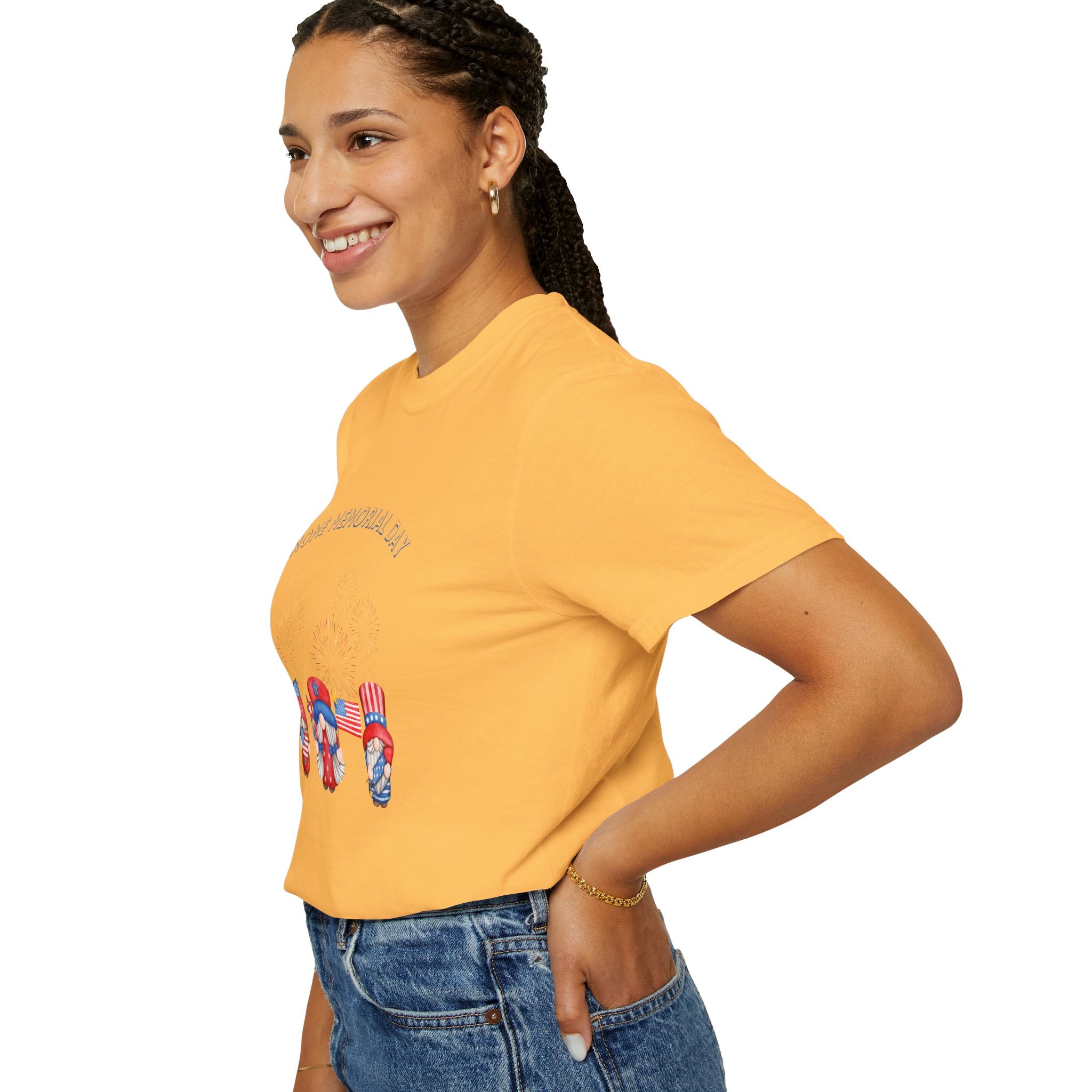 Gnome Memorial Day Unisex Garment-Dyed T-Shirt