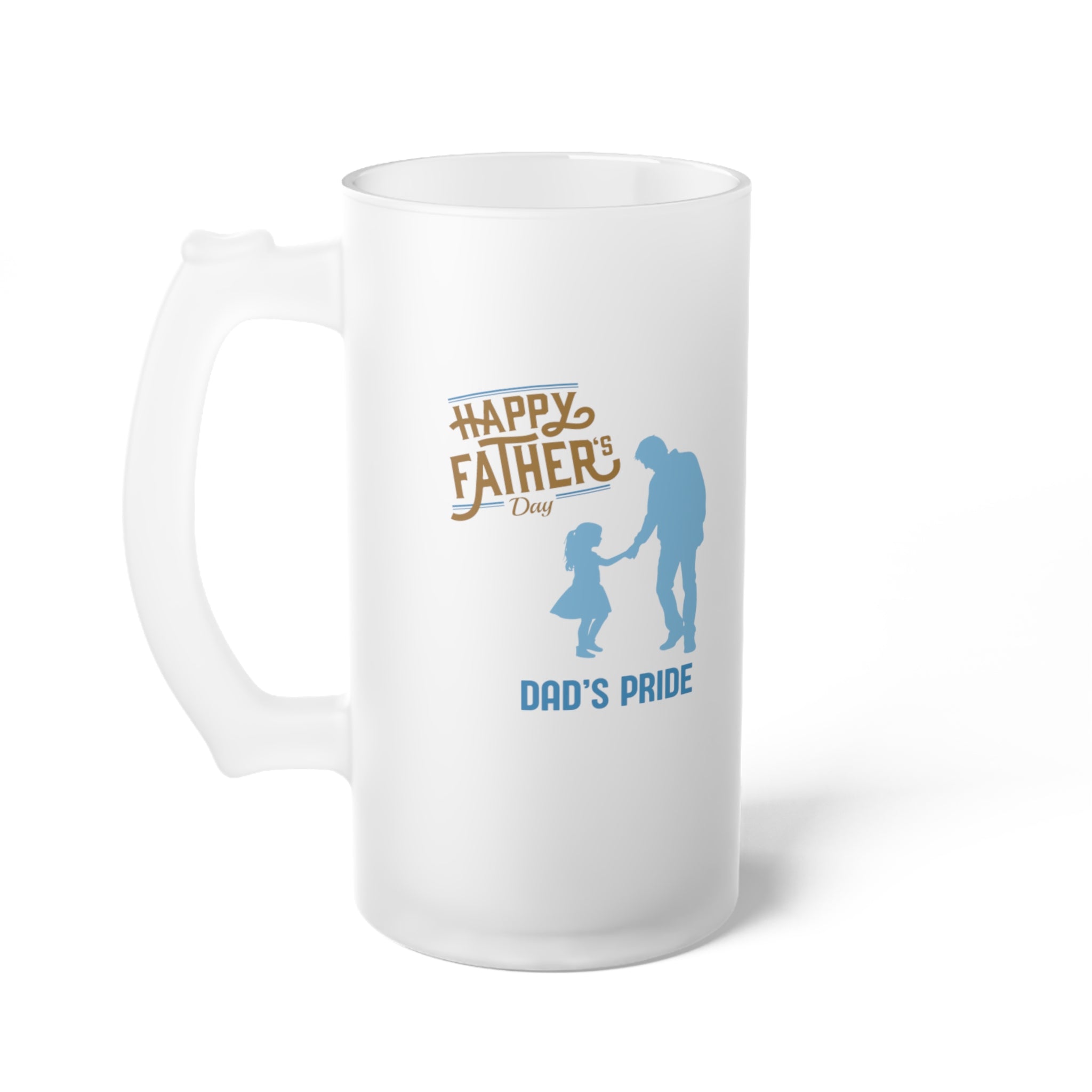 Dad's Pride Frosted Glass Beer Mug