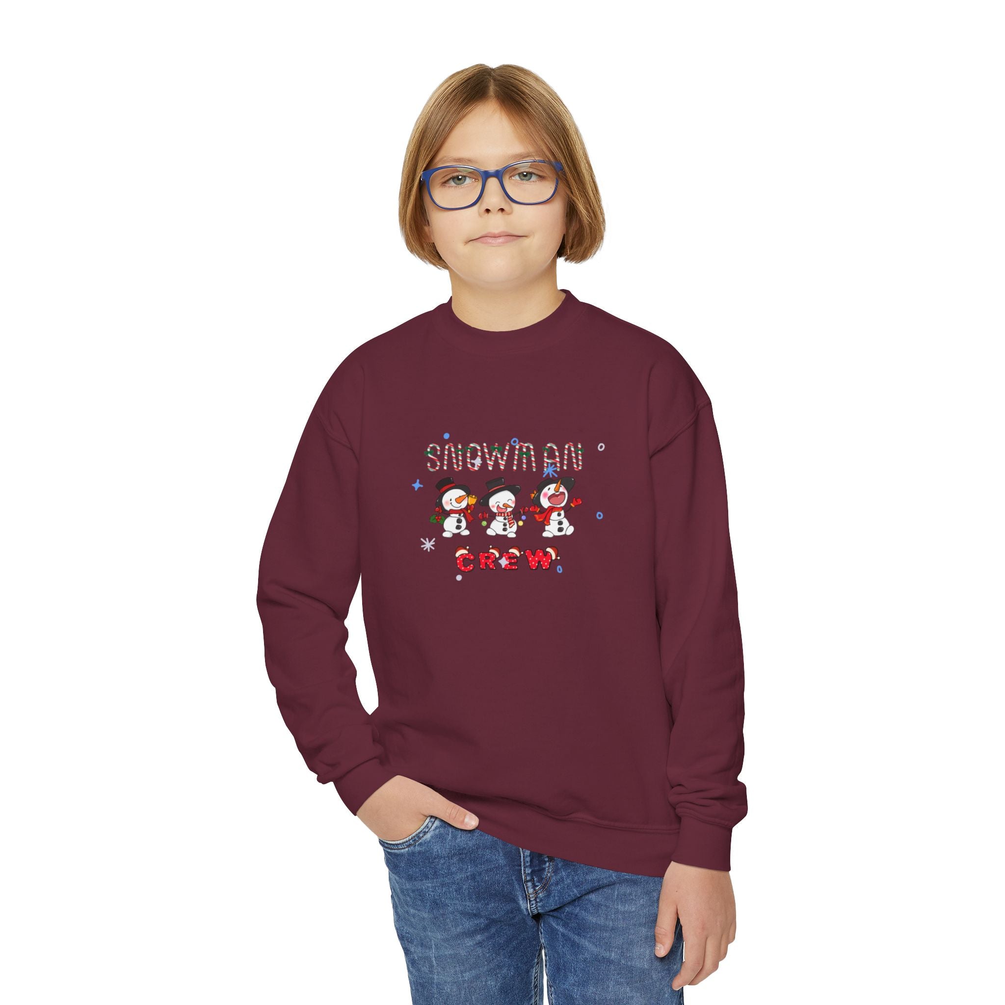 Snowman Crew Youth Crewneck Sweatshirt