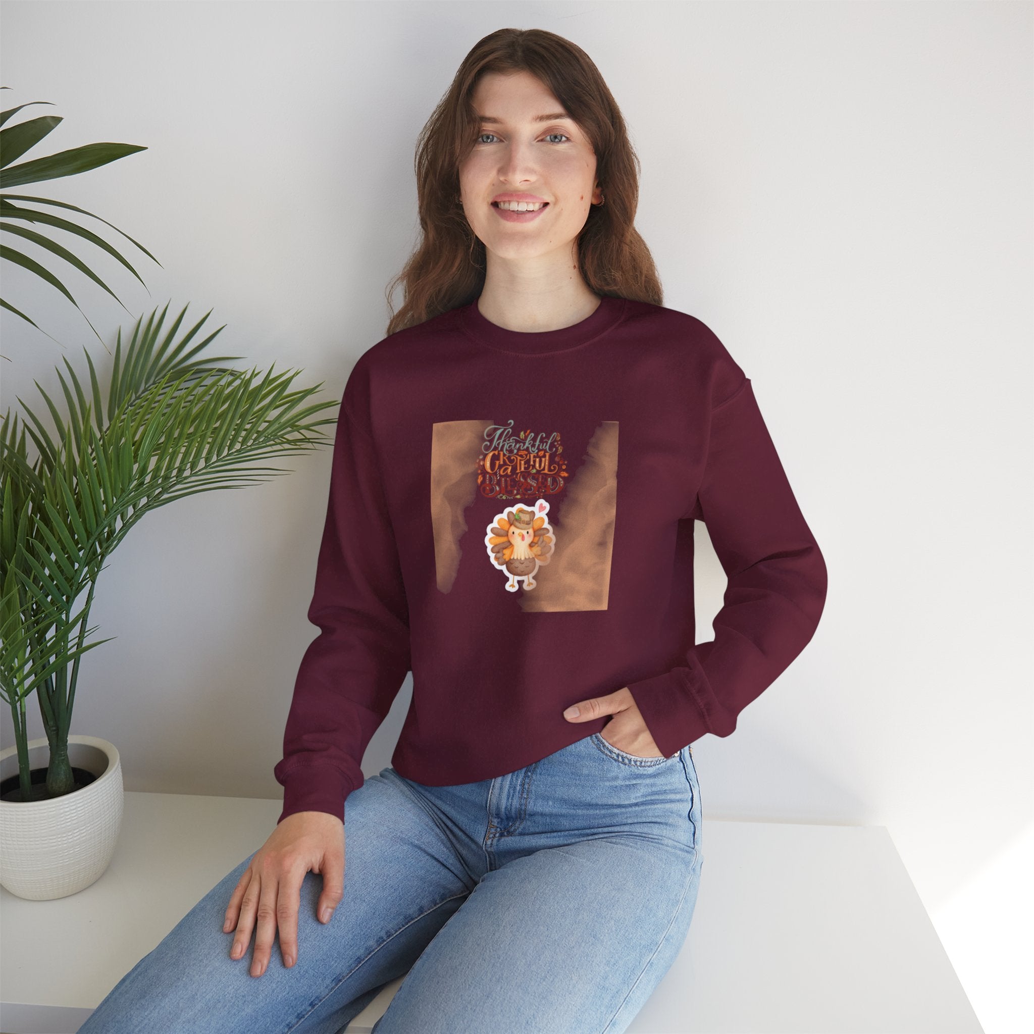 Thankful Grateful Blessed Unisex Heavy Blend™ Crewneck Sweatshirt