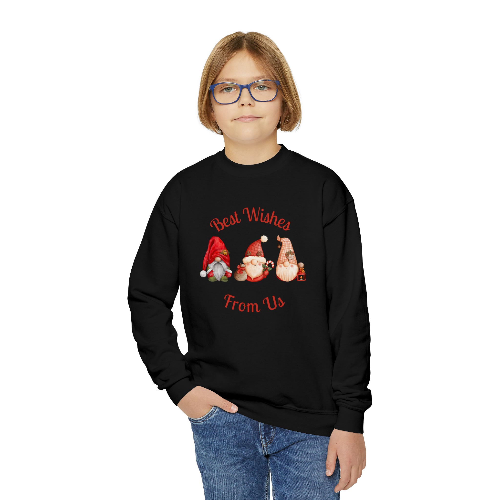Gnome Best Wishes Youth Crewneck Sweatshirt