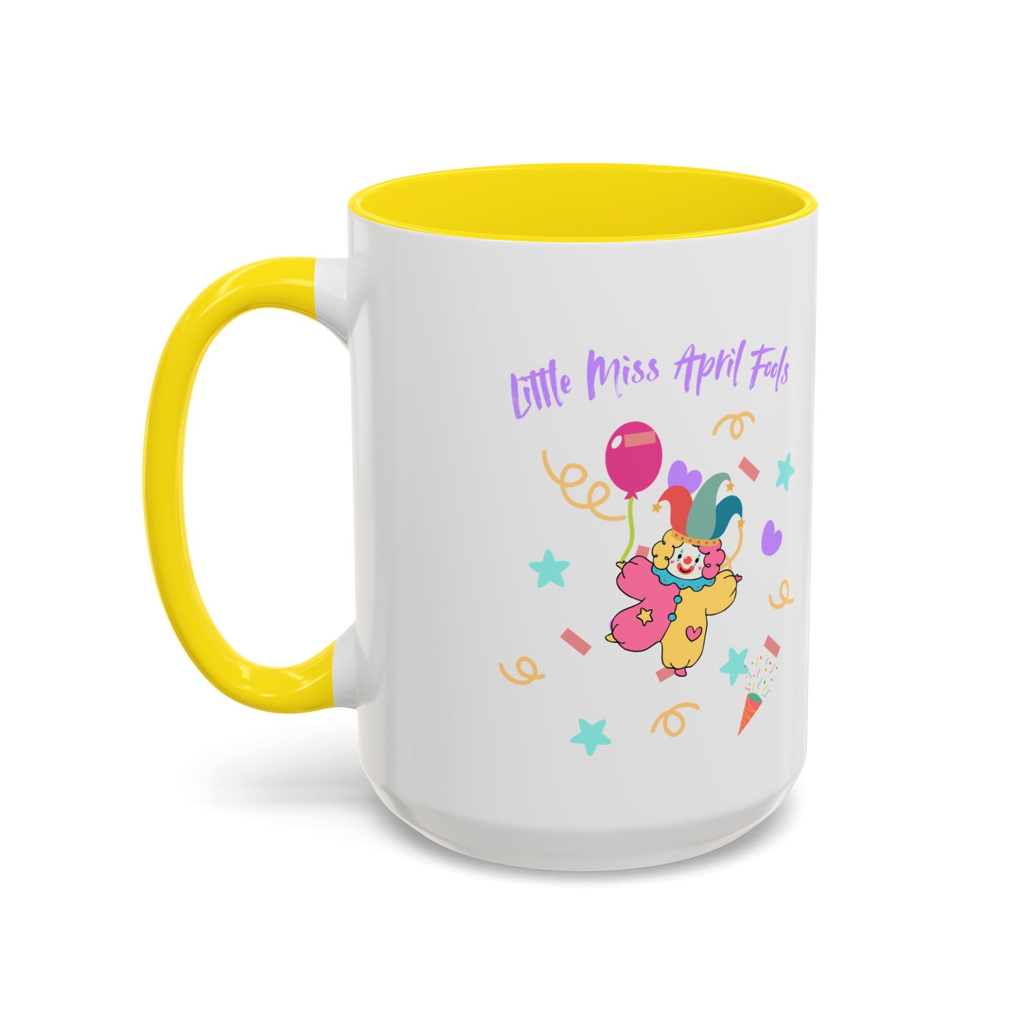 Little Miss April Fool's  Day Accent Coffee Mug - Fun & Whimsical 11oz/15oz