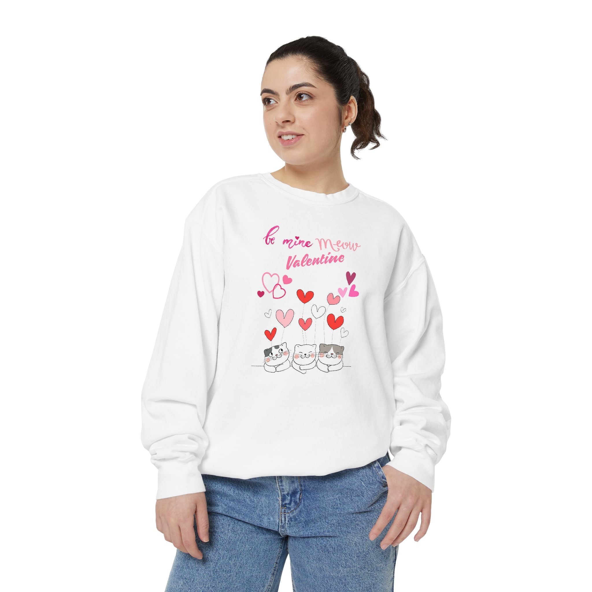 Meow Valentine's Day Unisex Garment-Dyed Sweatshirt