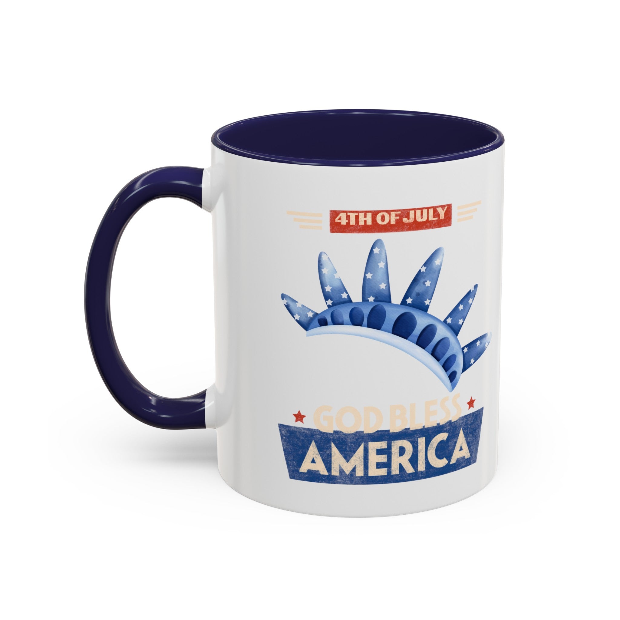 God Bless America Accent Coffee Mug (11, 15oz)