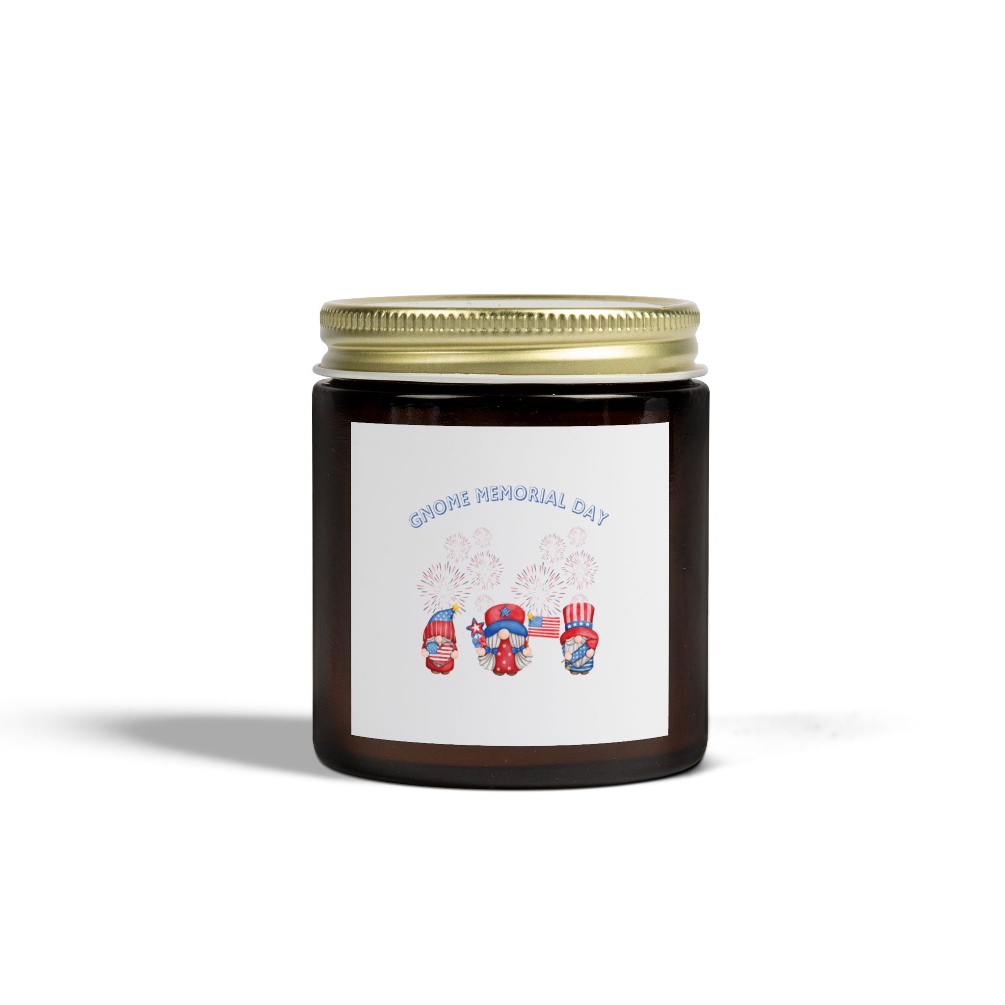 Gnome Memorial Day Scented Candle, Coconut Apricot Wax