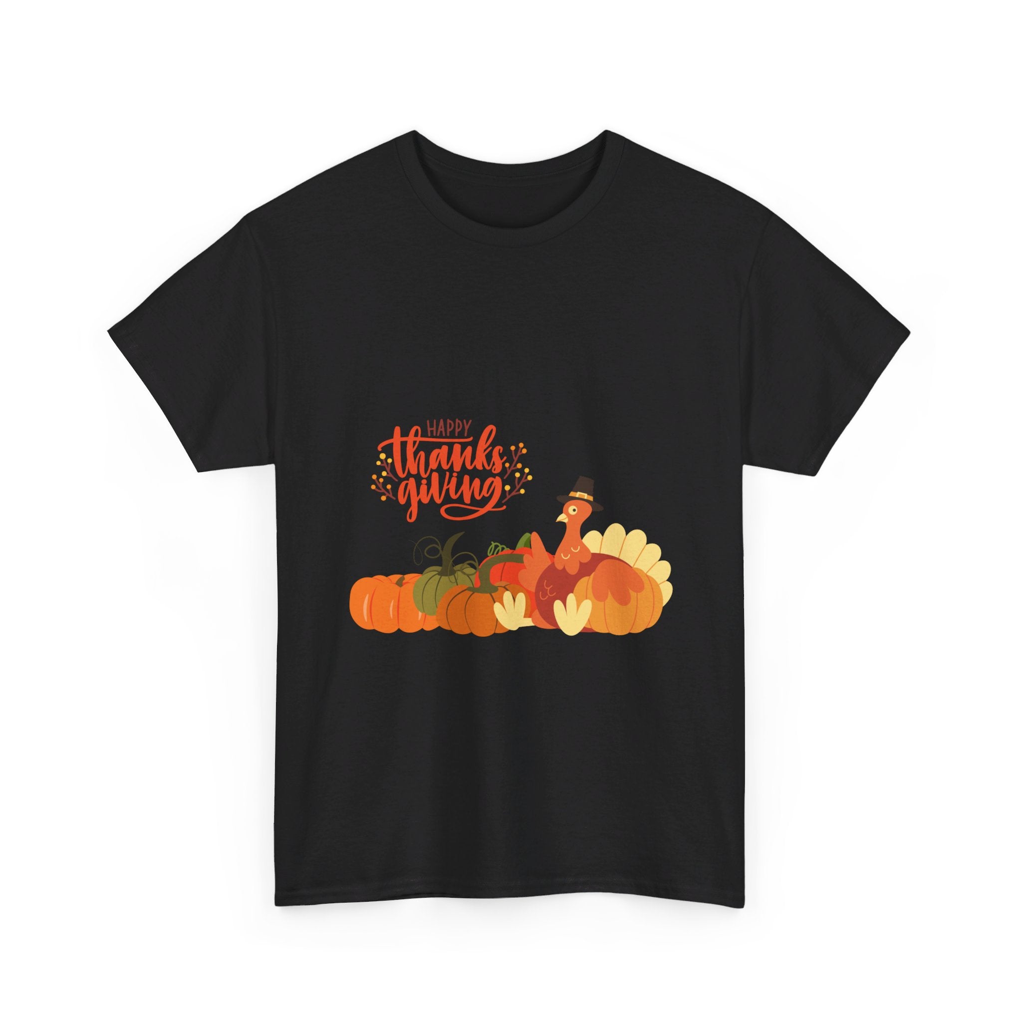 Happy Thanksgiving Turkey Unisex Heavy Cotton Tee