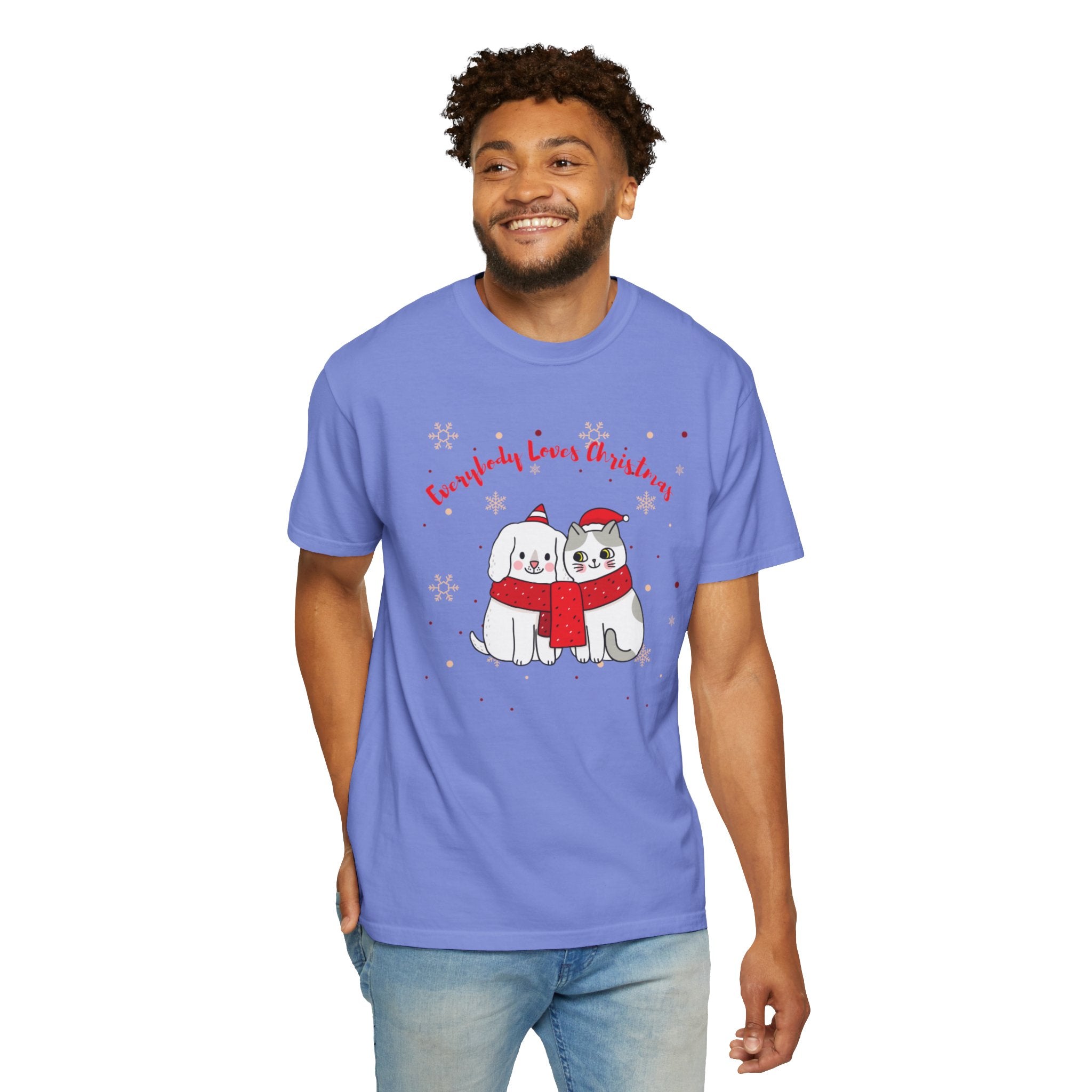 Everybody Loves Christmas Unisex Garment-Dyed T-shirt