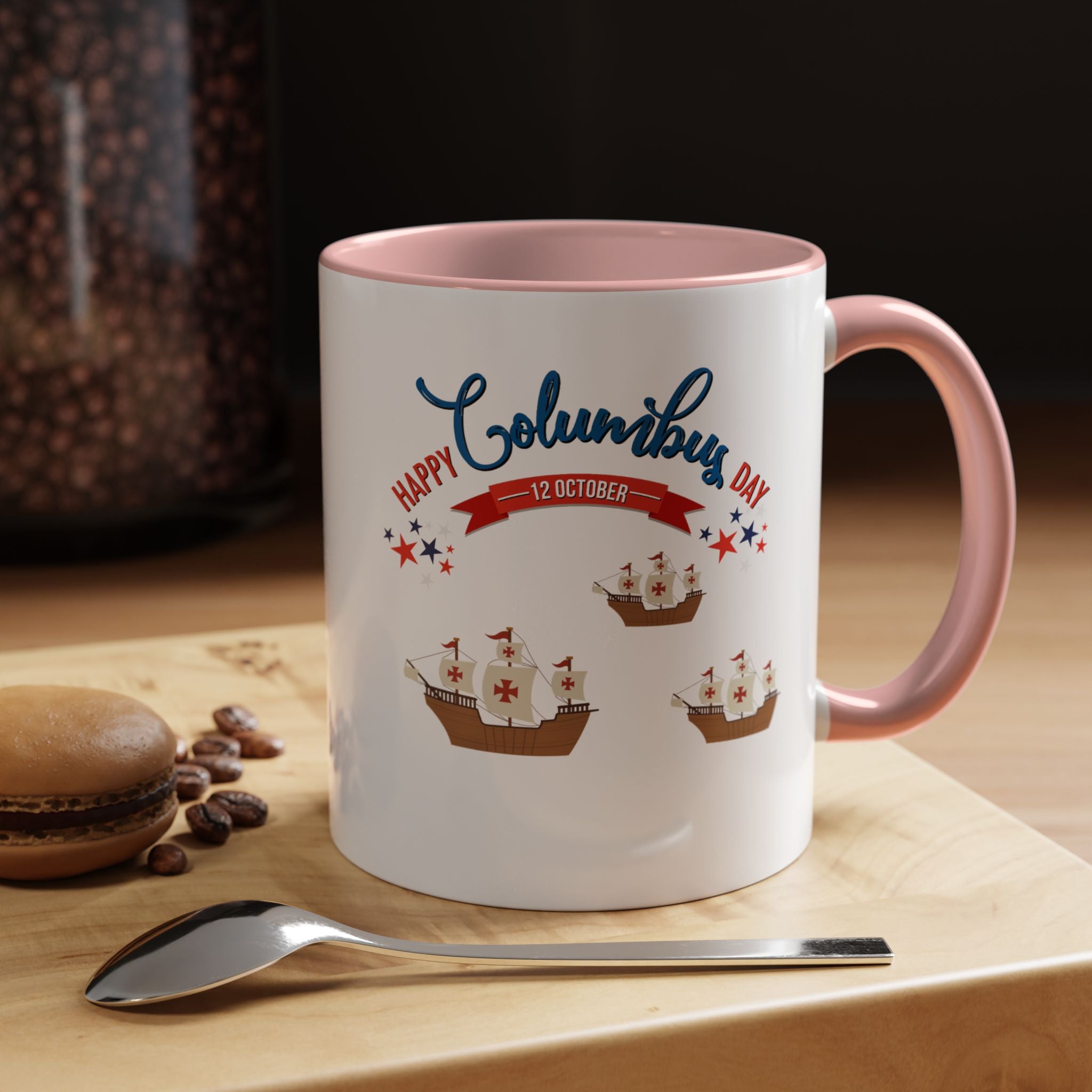 Happy Columbus Day Accent Coffee Mug (11, 15oz)