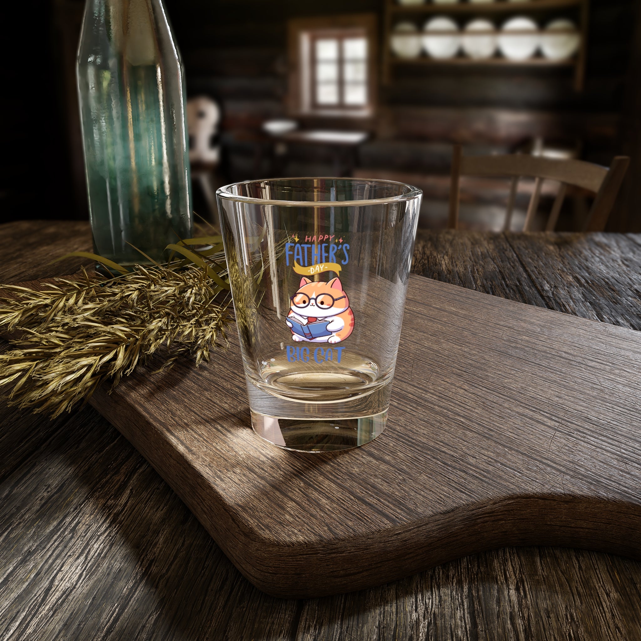 Happy Father's Day Big Cat Shot Glass, 1.5oz