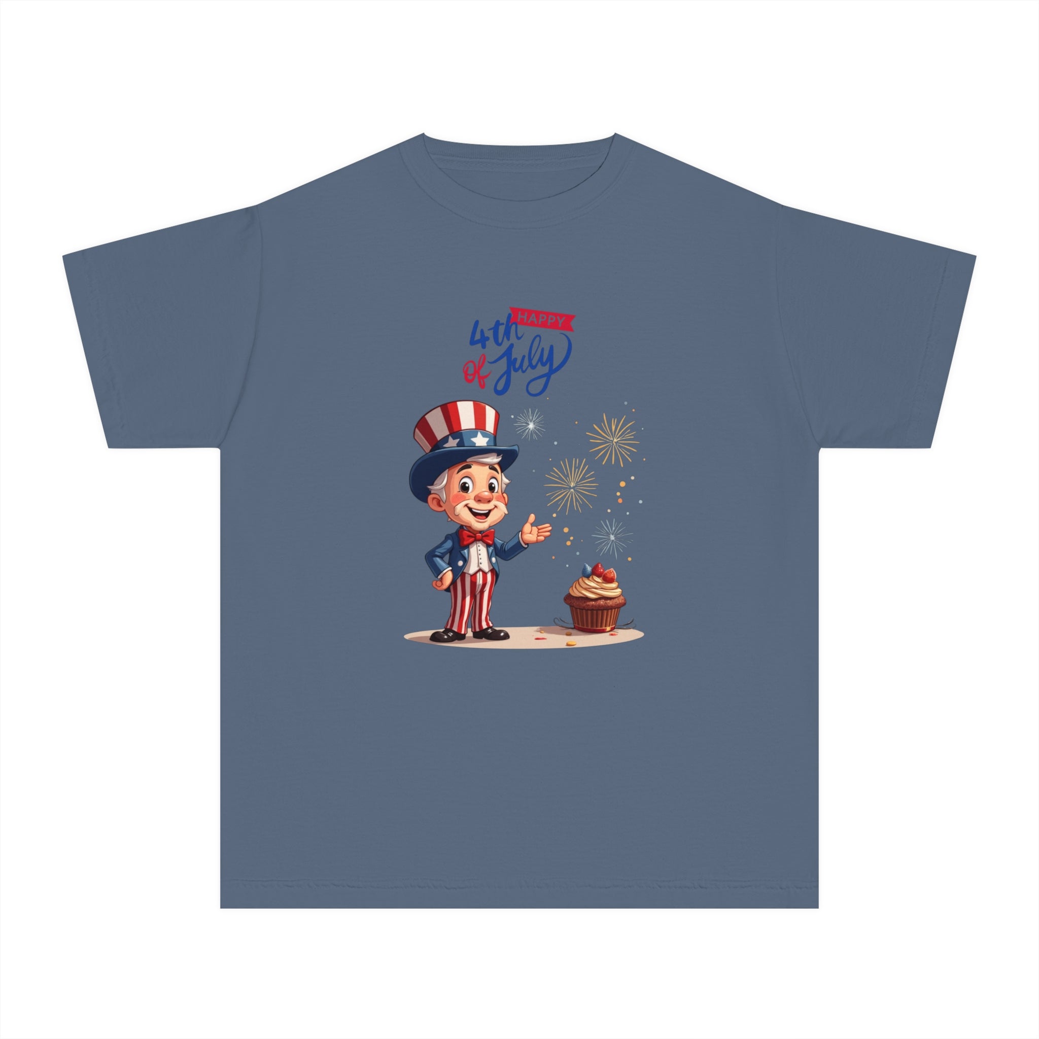 Uncle Sam Happy 4th of July Youth Midweight Tee