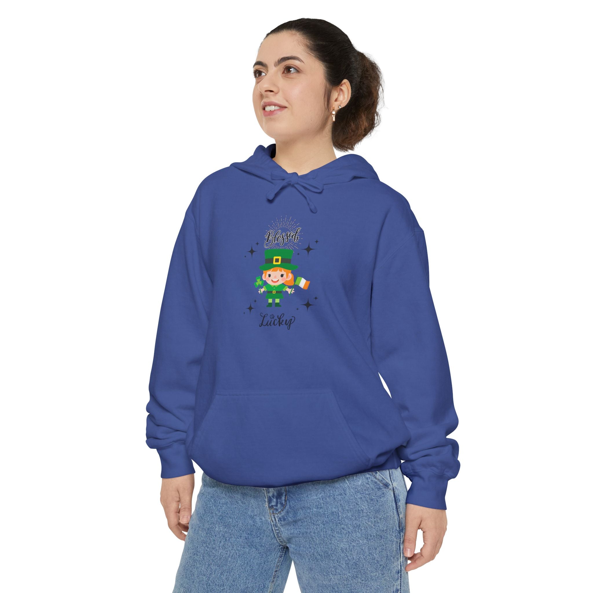 Blessed & Lucky Leprechaun Hoodie - Unisex Garment-Dyed for St. Patrick's Day