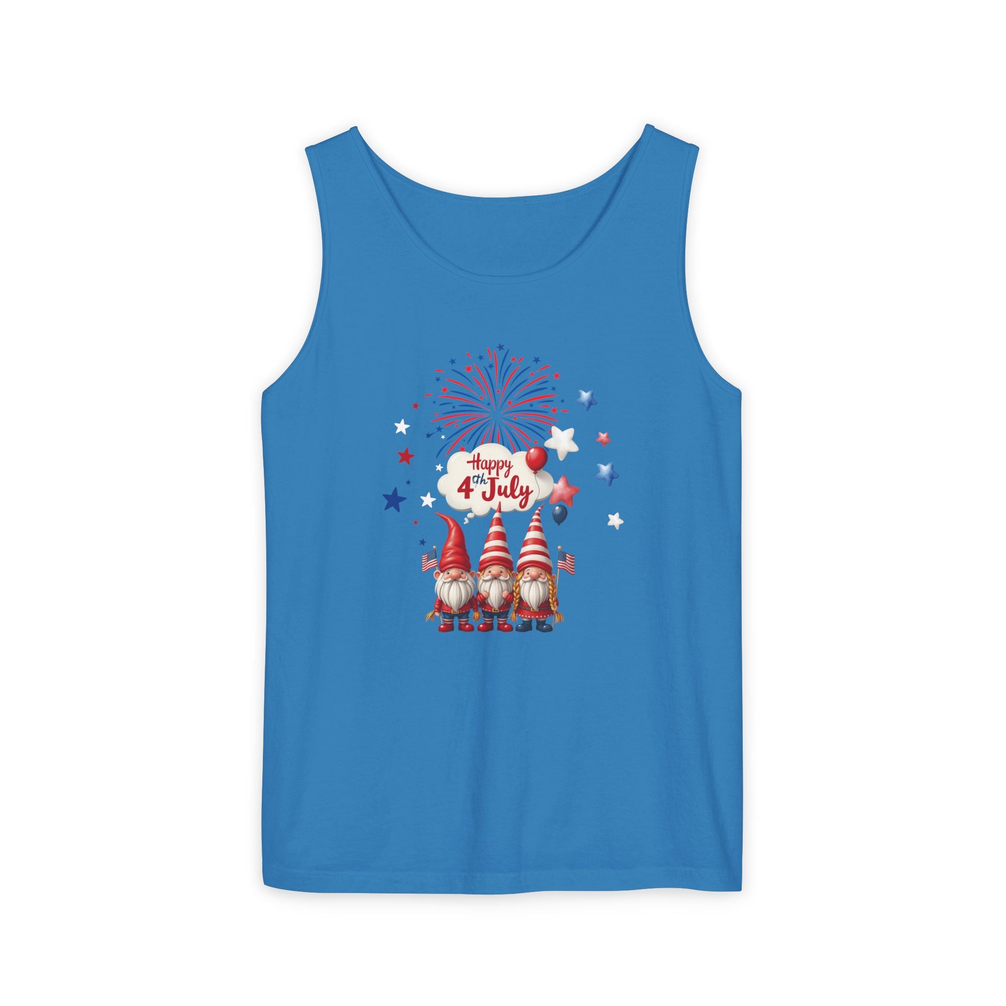 Gnome 4th of July Unisex Tank Top, Festive Holiday Apparel, Casual Independence Day Wear