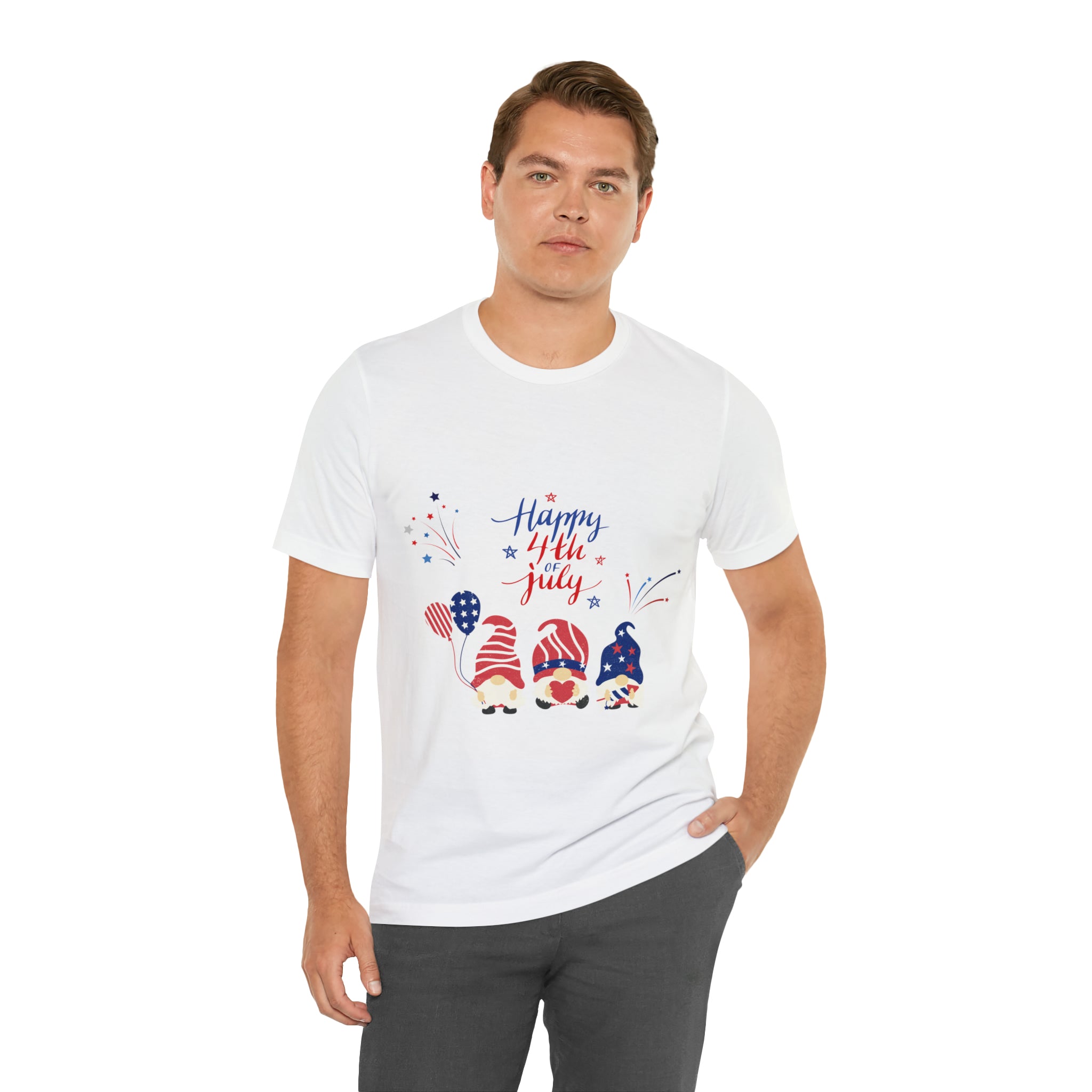 Happy 4th Of July Gnome Unisex Jersey Short Sleeve Tee