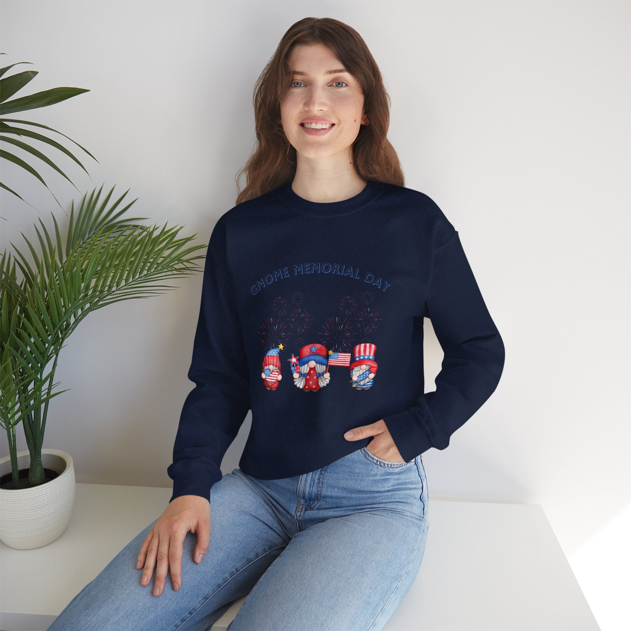 Gnome Memorial Day  Sweatshirt, Unisex Crewneck