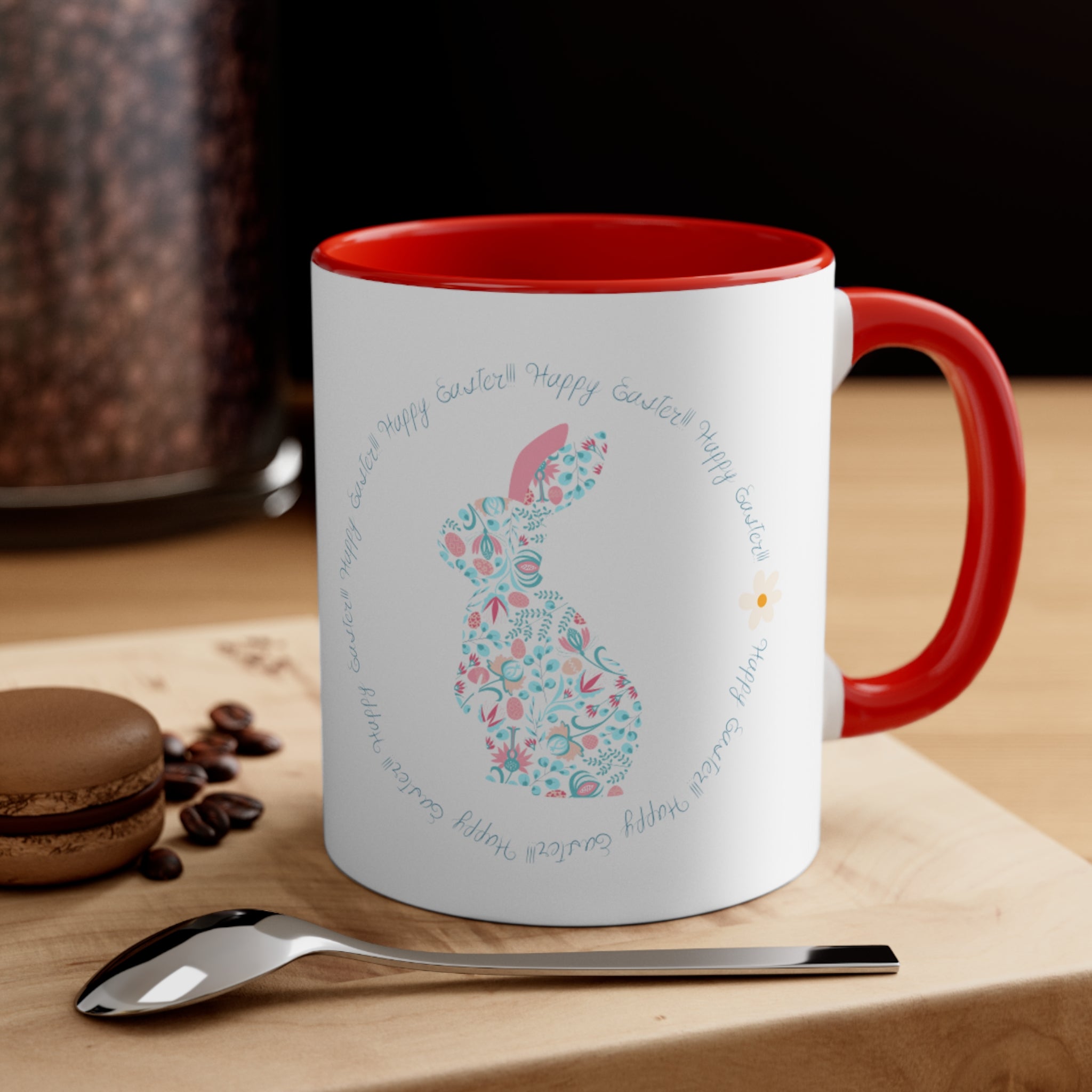 Happy Easter Rabbit Day Accent Coffee Mug, 11oz