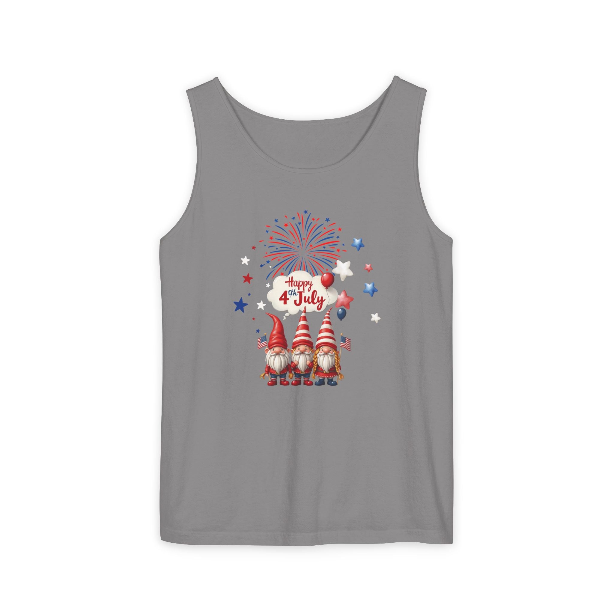 Gnome 4th of July Unisex Tank Top, Festive Holiday Apparel, Casual Independence Day Wear
