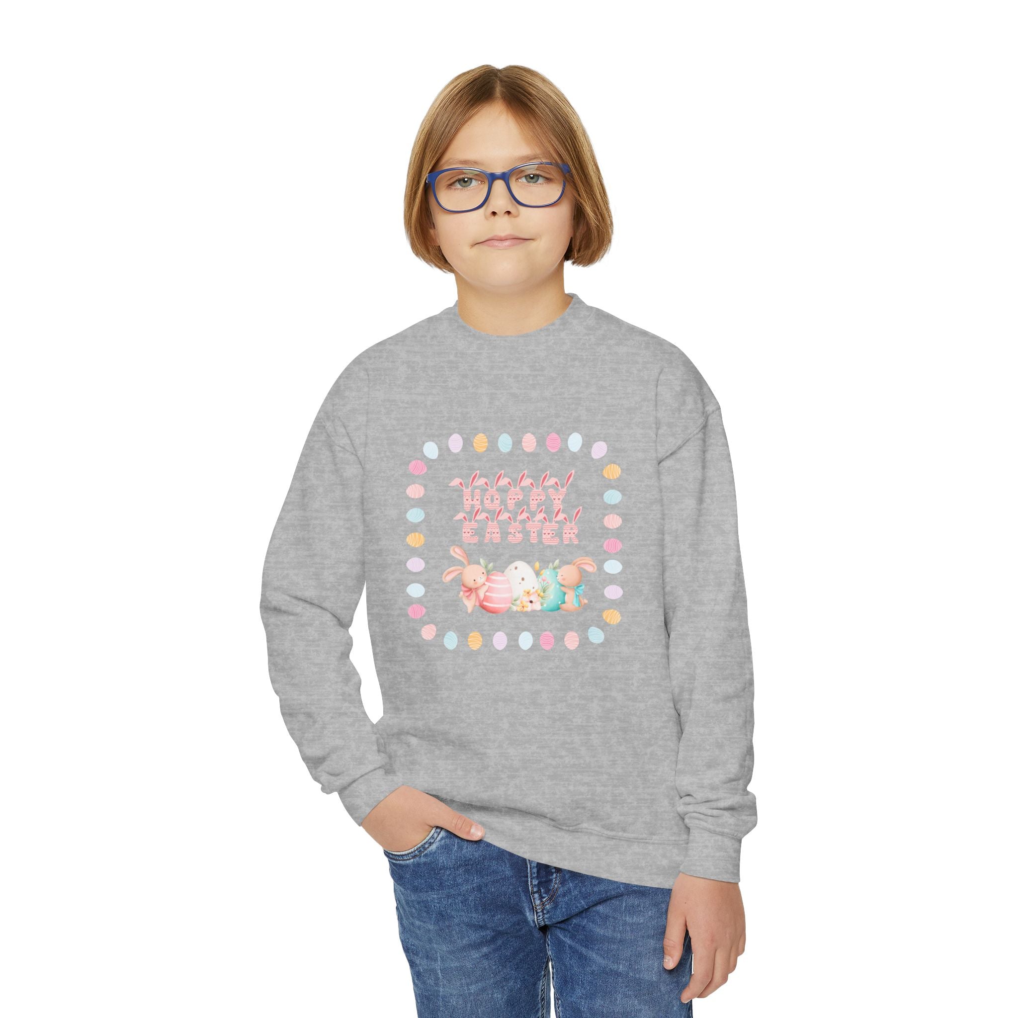 Hoppy Easter Youth Crewneck Sweatshirt