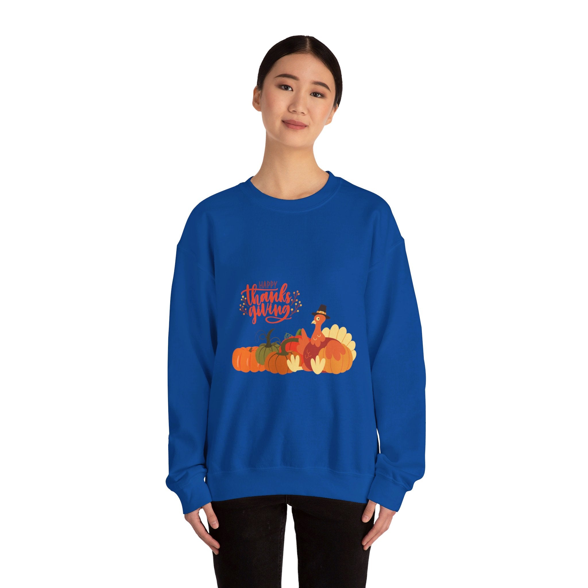 Happy Thanksgiving Turkey Unisex Heavy Blend™ Crewneck Sweatshirt