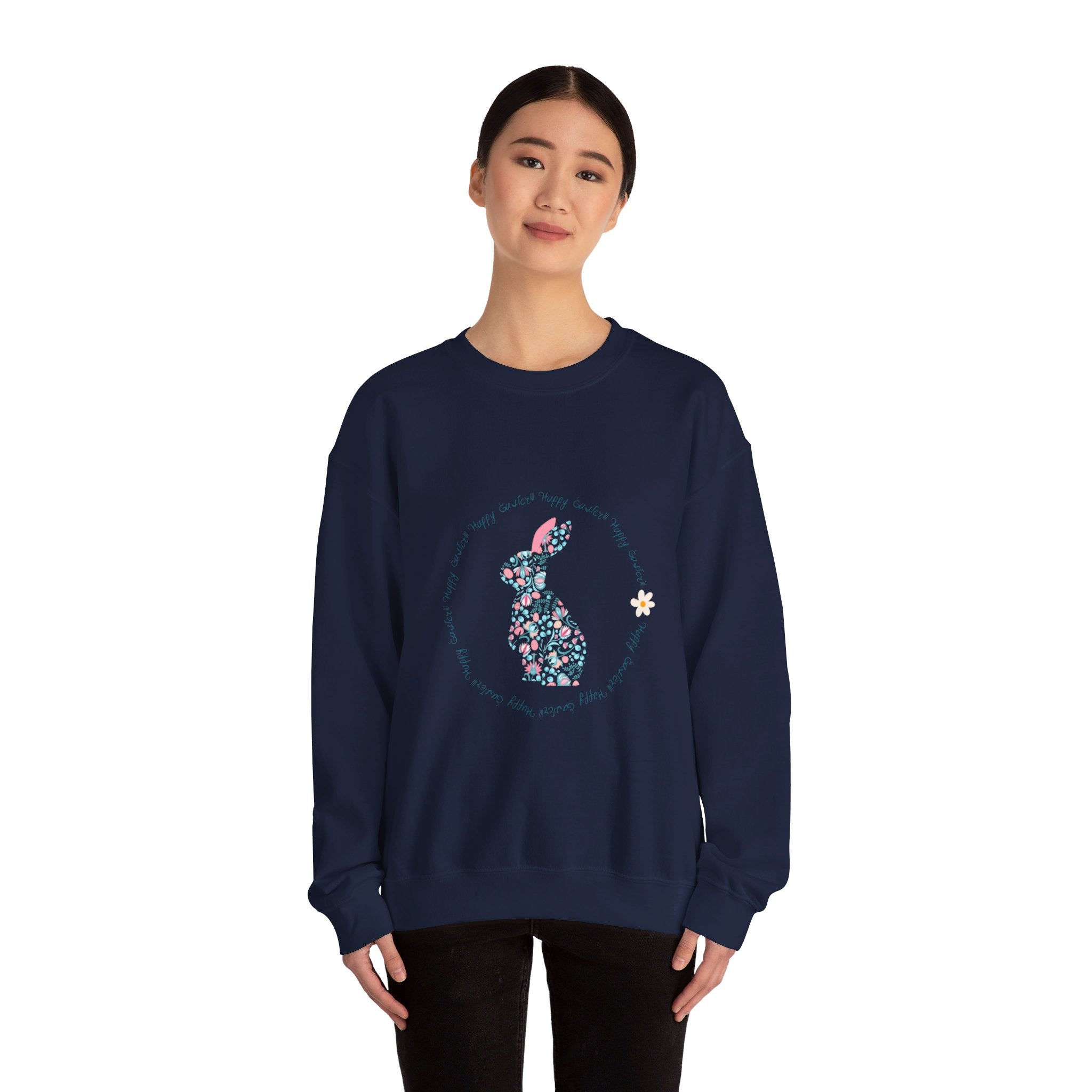 Happy Easter Rabbit Day Unisex Heavy Blend™ Crewneck Sweatshirt