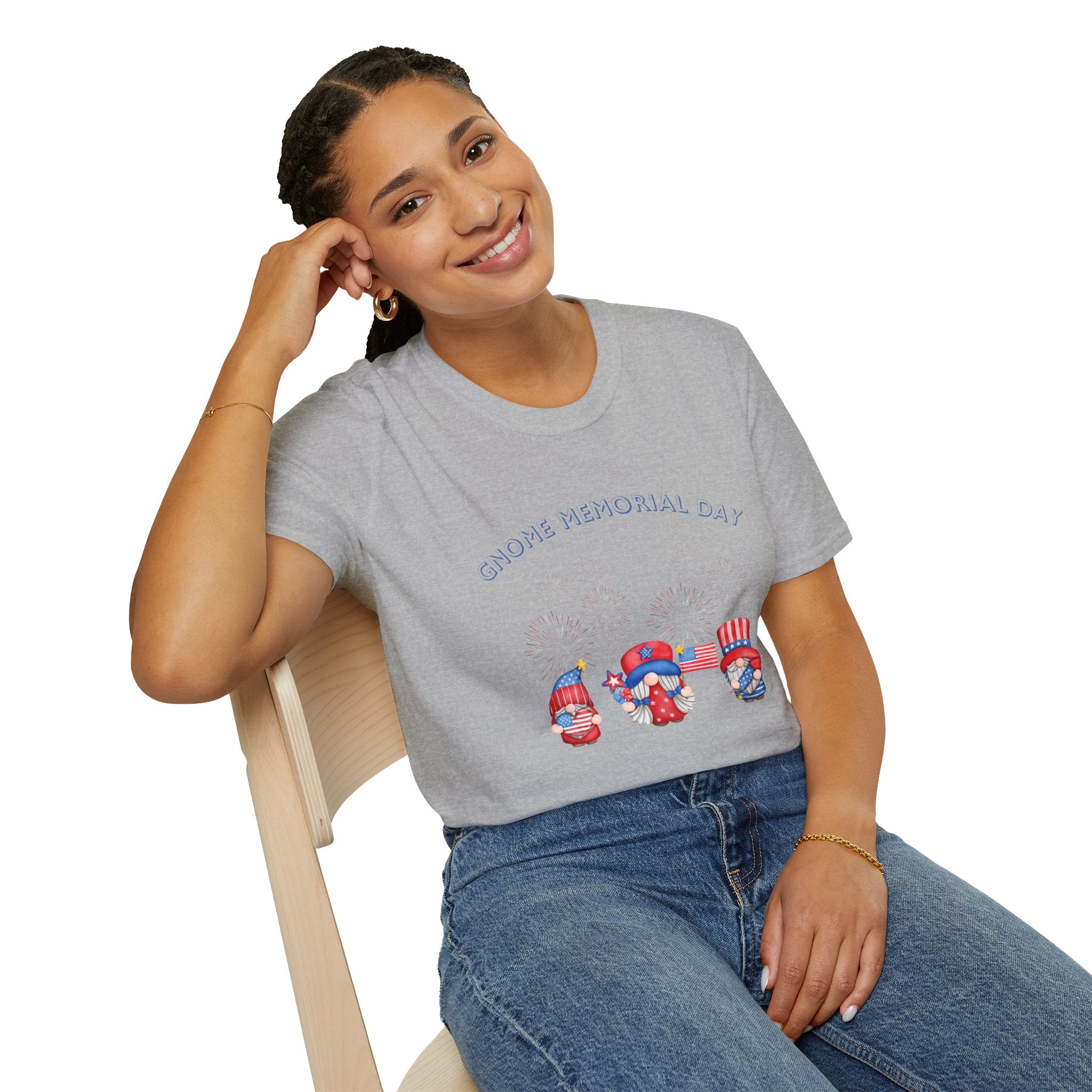 Gnome Memorial Day Unisex T-Shirt - Celebrate with Fun Design