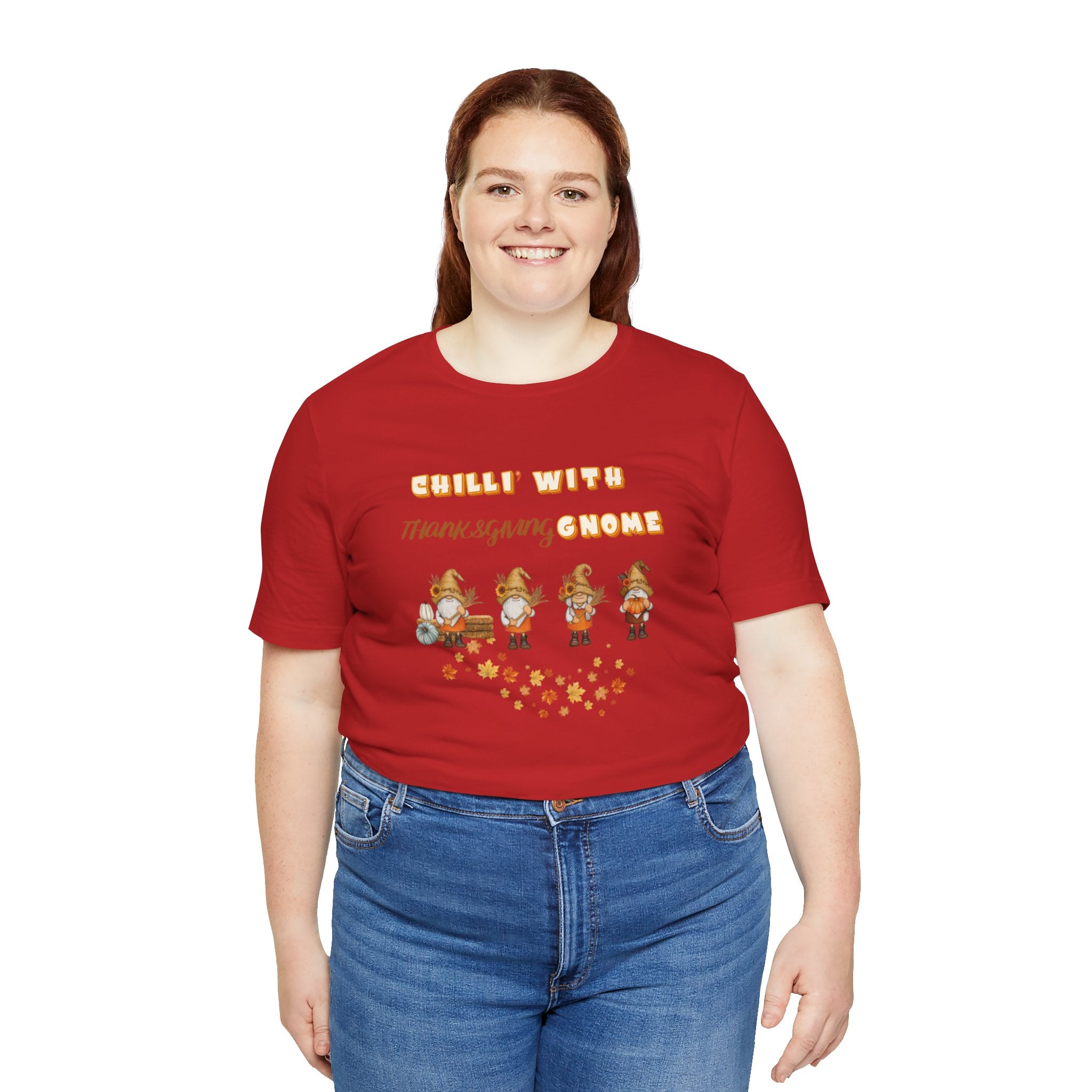 Chilli' With Thanksgiving Gnome Unisex Jersey Short Sleeve Tee