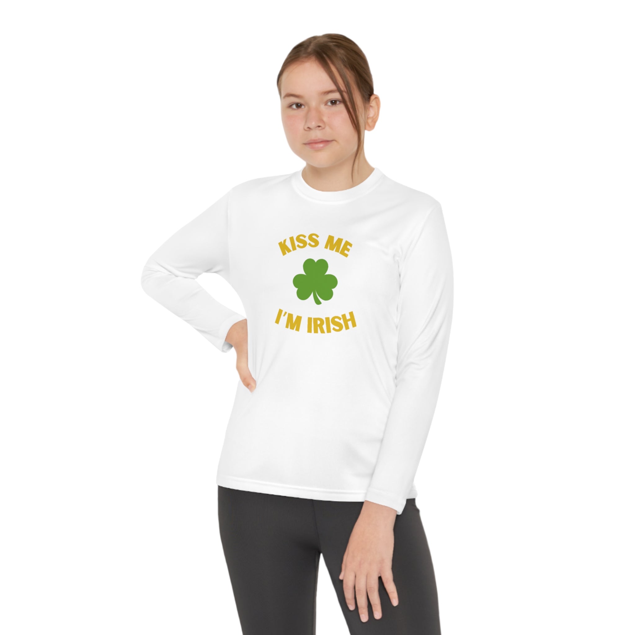 Kiss Me I'm Irish Youth Long Sleeve Competitor Tee