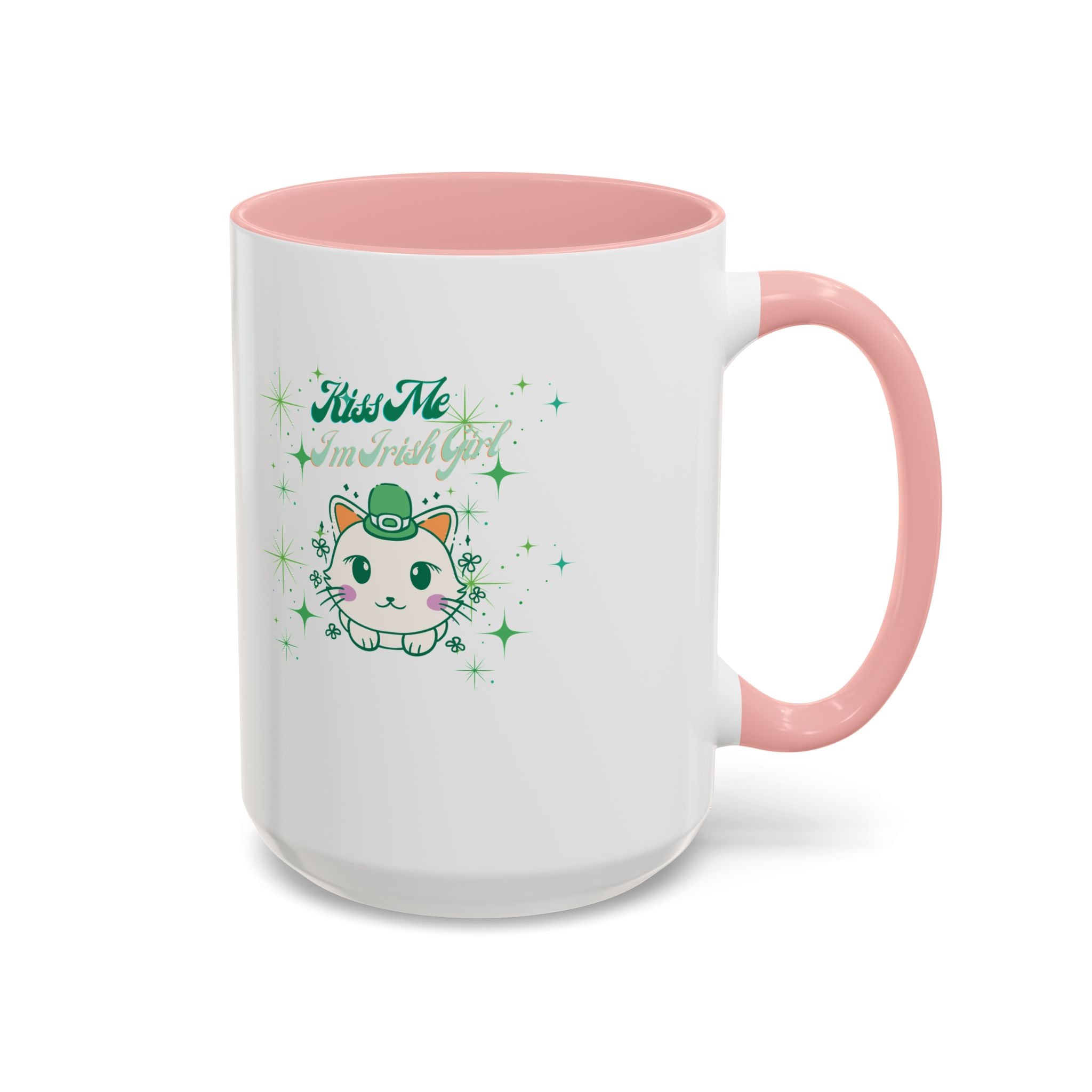 Kiss Me I'm Irish Cat  Accent Mug