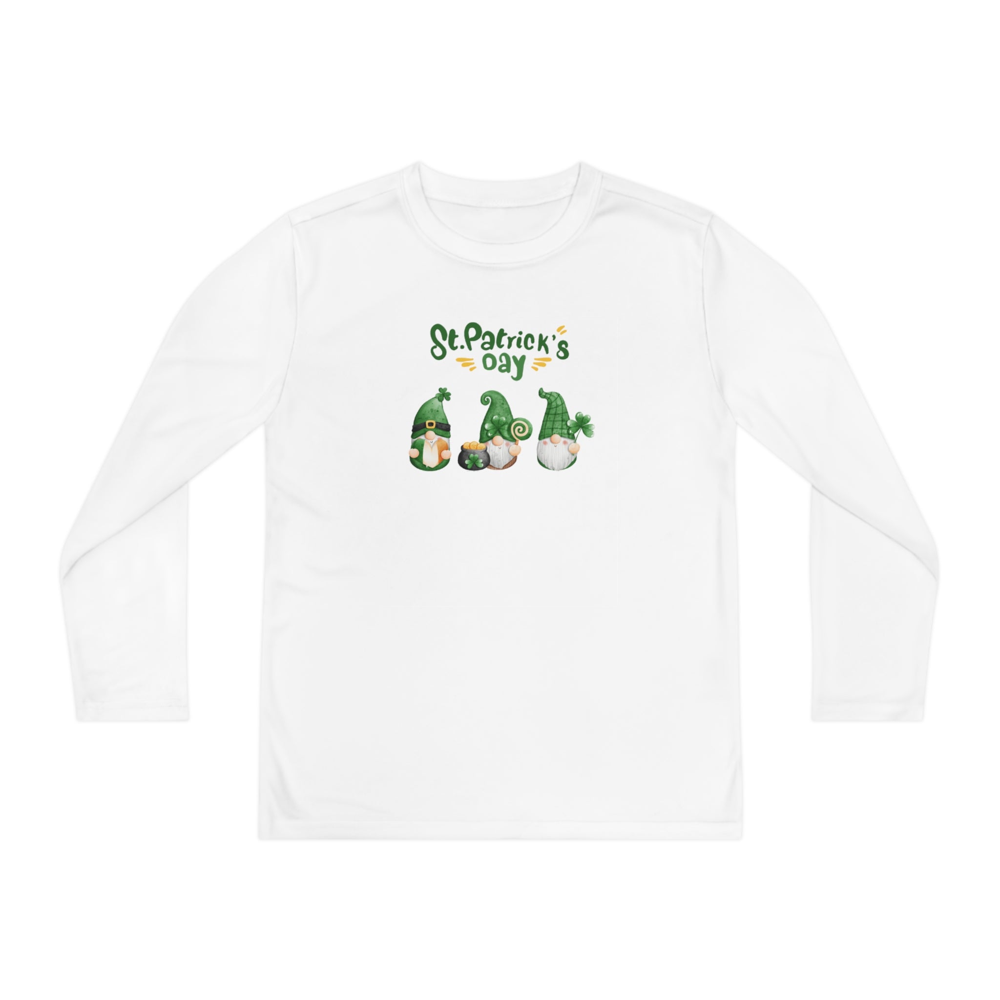 St Patty's Day Gnome Youth Long Sleeve Competitor Tee