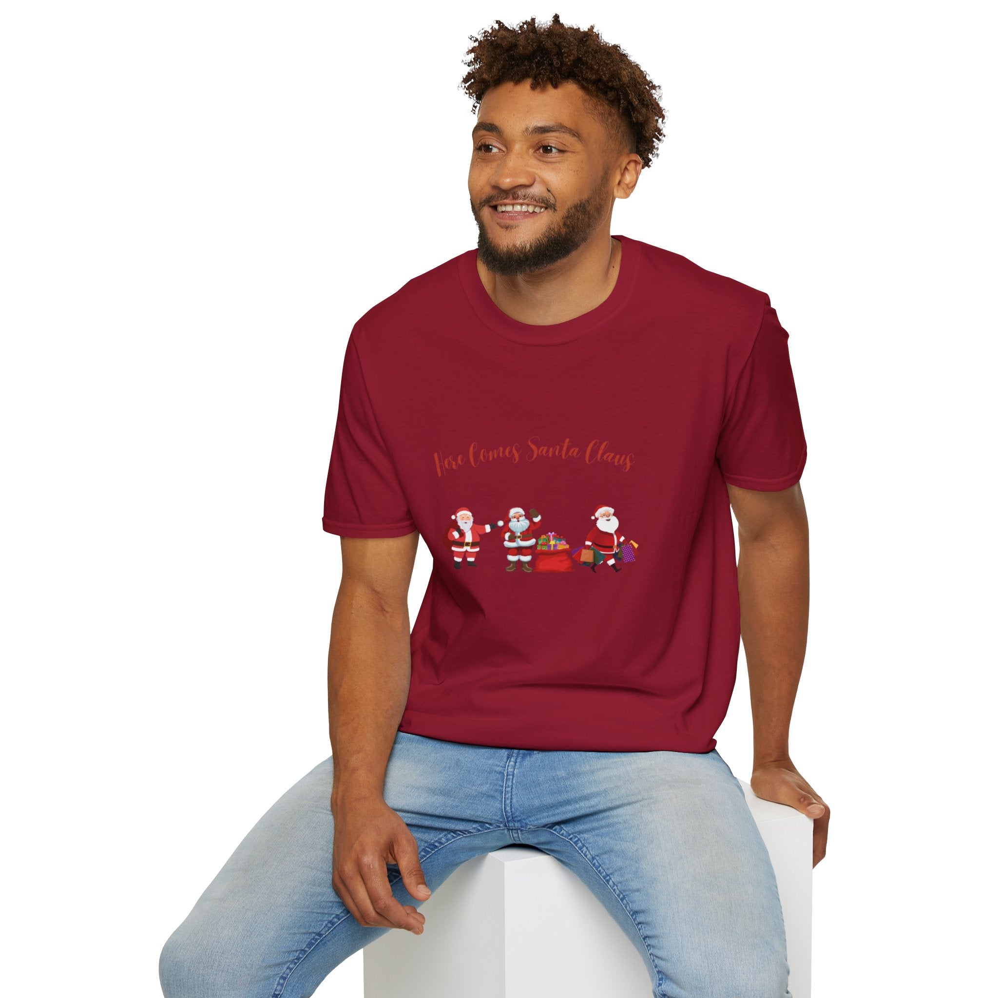 Here Comes Santa Claus Unisex Softstyle T-Shirt