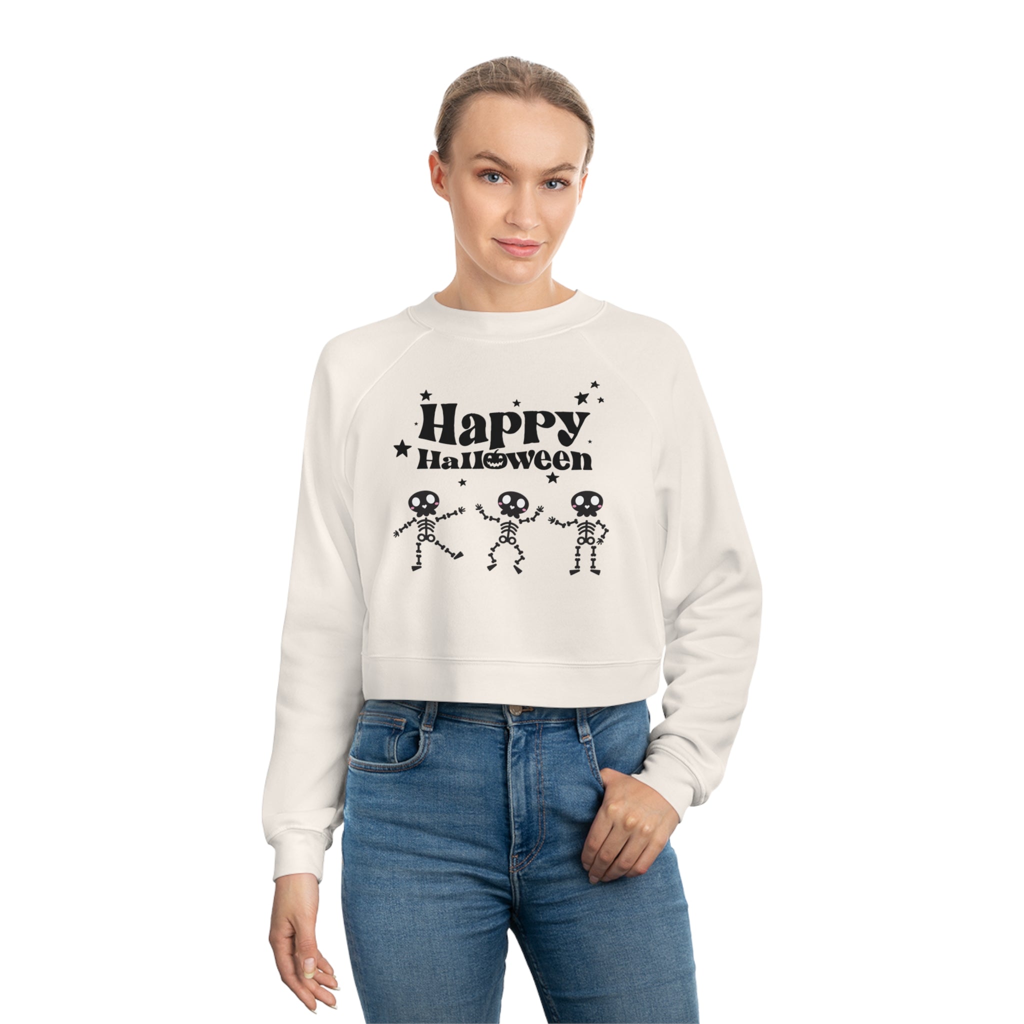 Happy Halloween Crew Women's Cropped Fleece Pullover