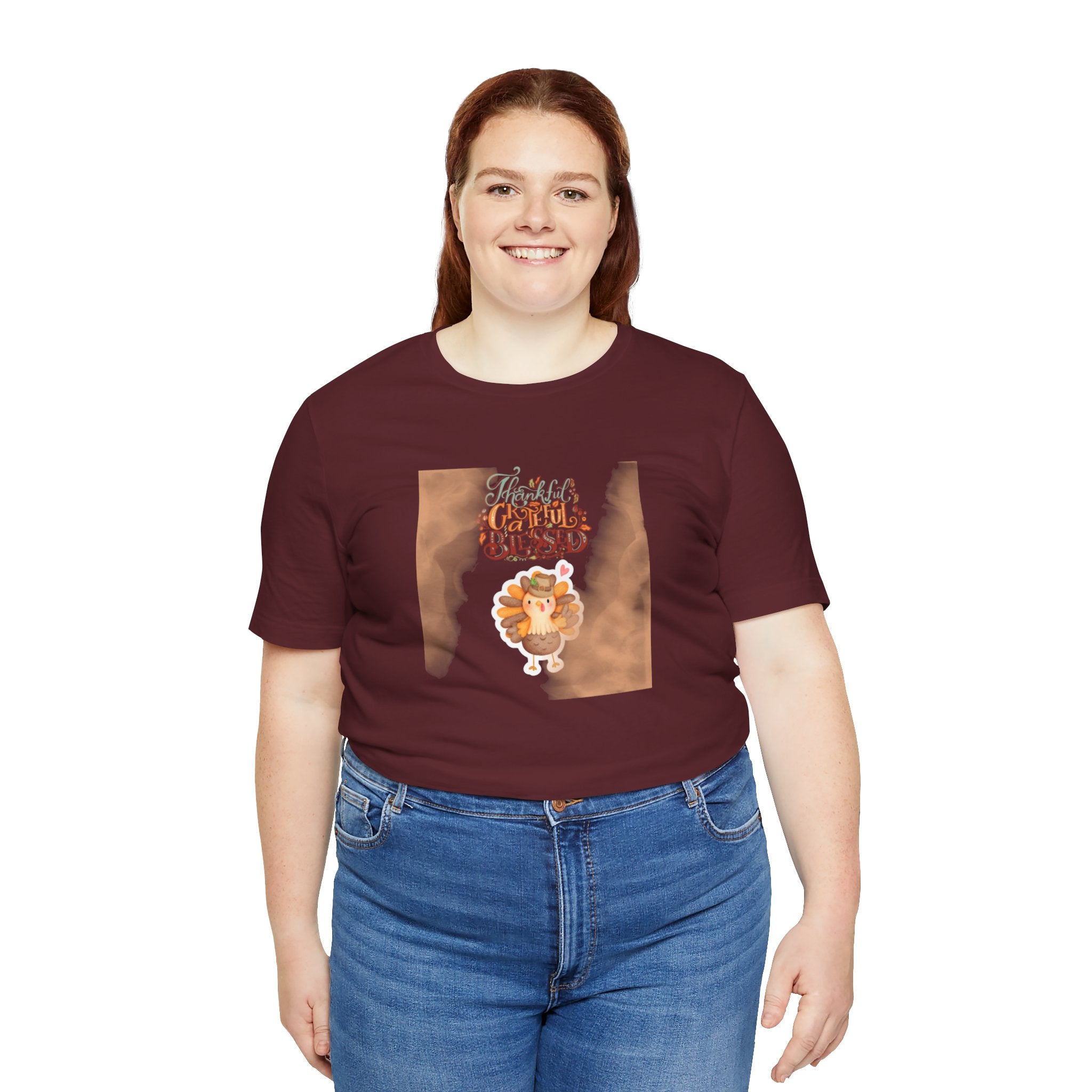 Thankful Grateful Blessed Unisex Jersey Short Sleeve Tee