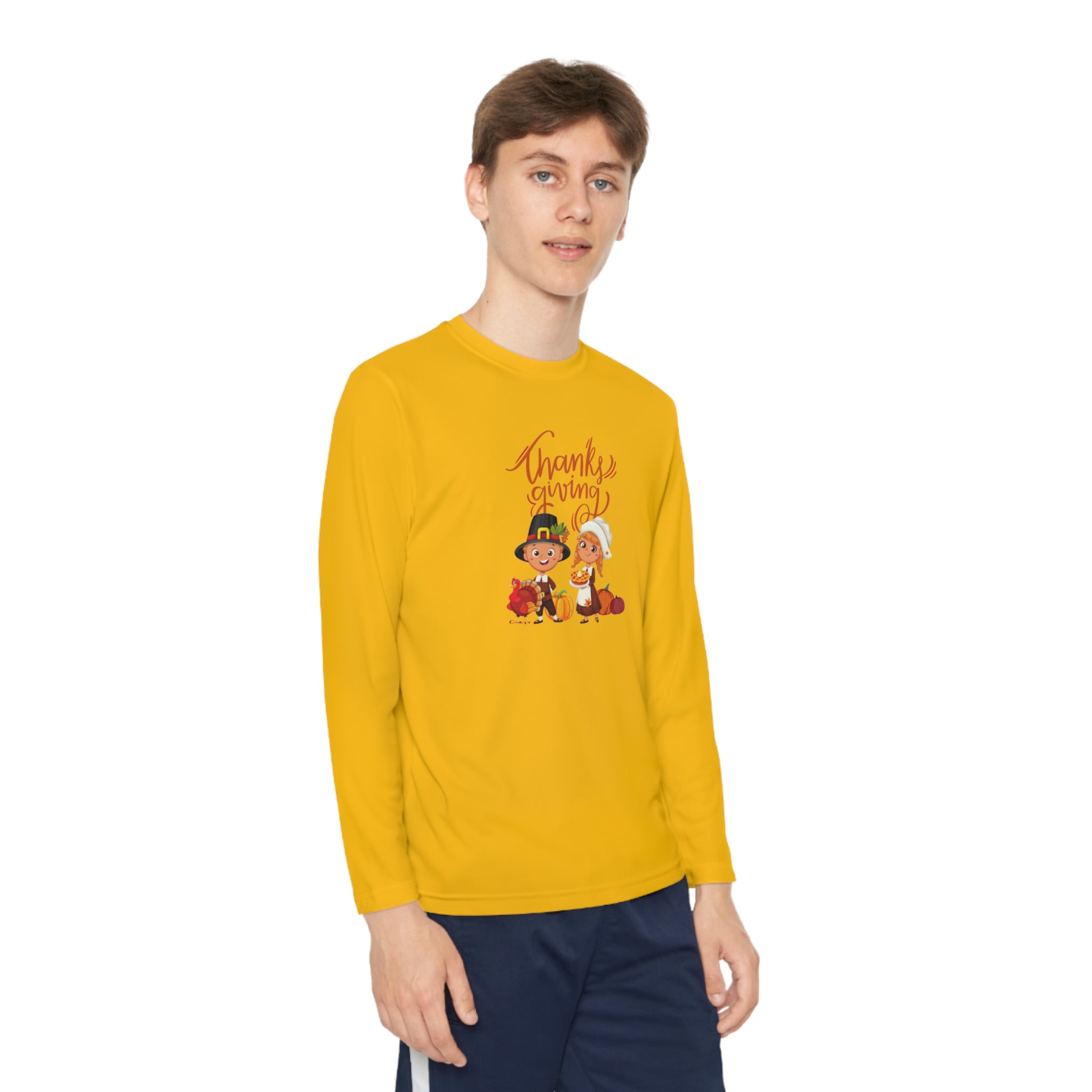 Happy Thanksgiving Youth Long Sleeve Competitor Tee