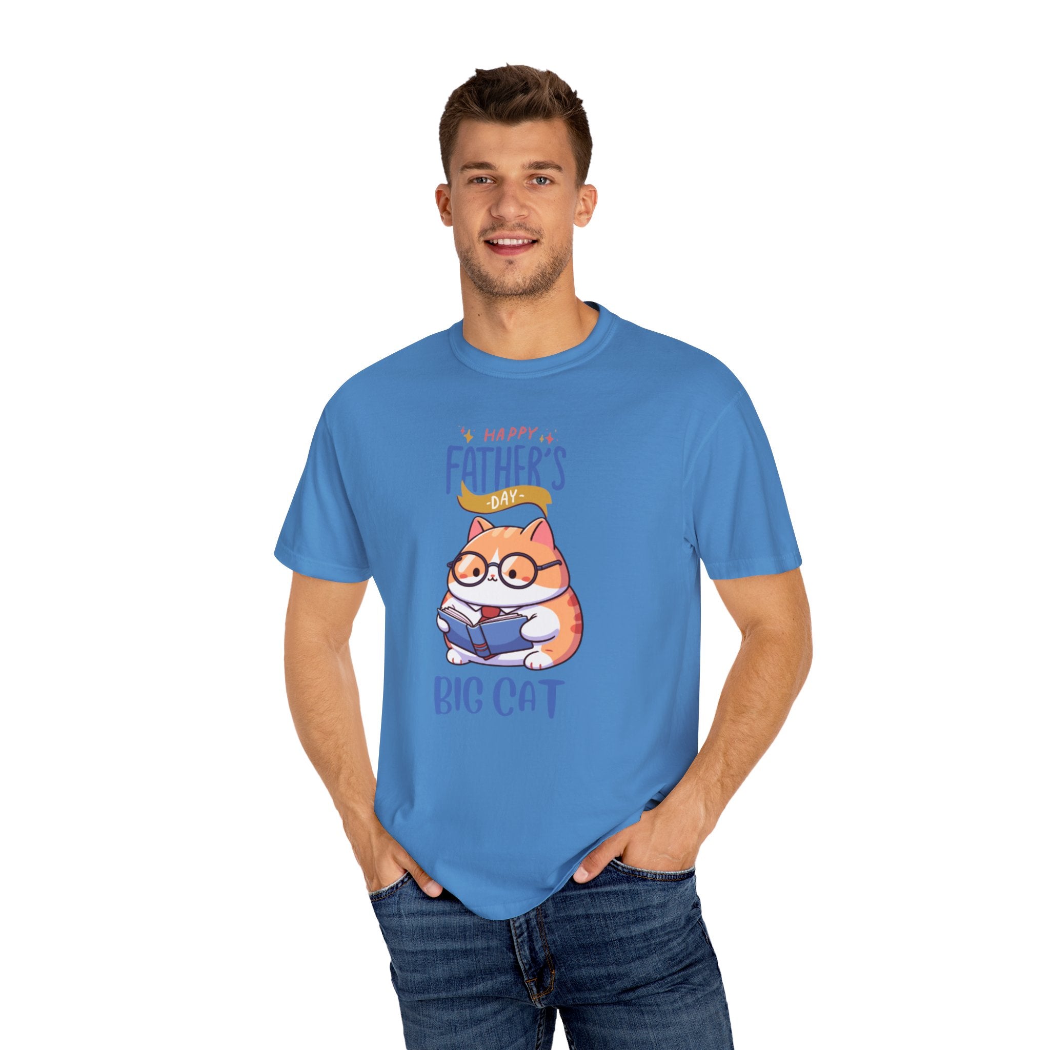 Happy Father's Day Big Cat Unisex Garment-Dyed T-shirt